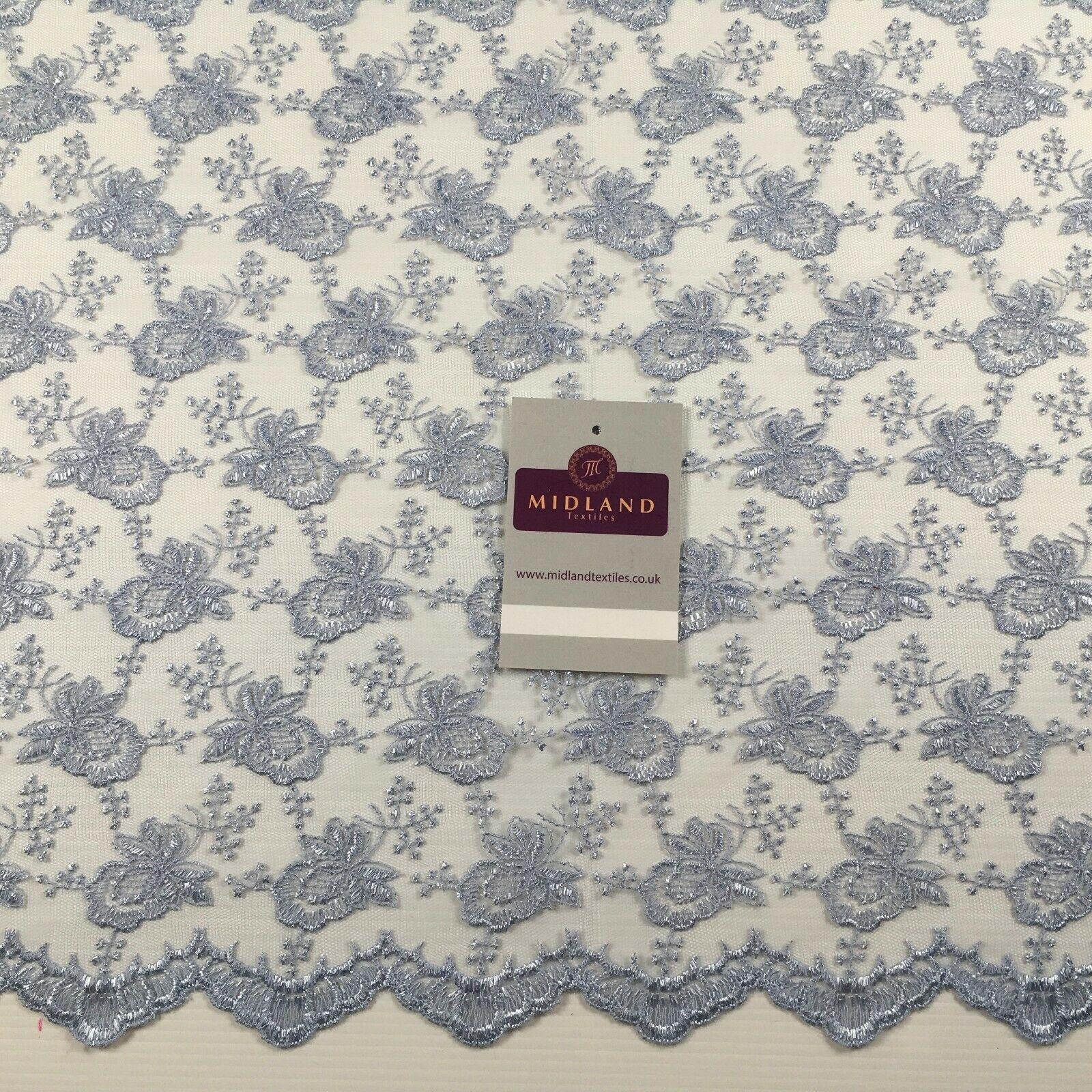 Embroidered Floral Tulle Net wedding dress Fabric 105 cm MK1360 Mtex