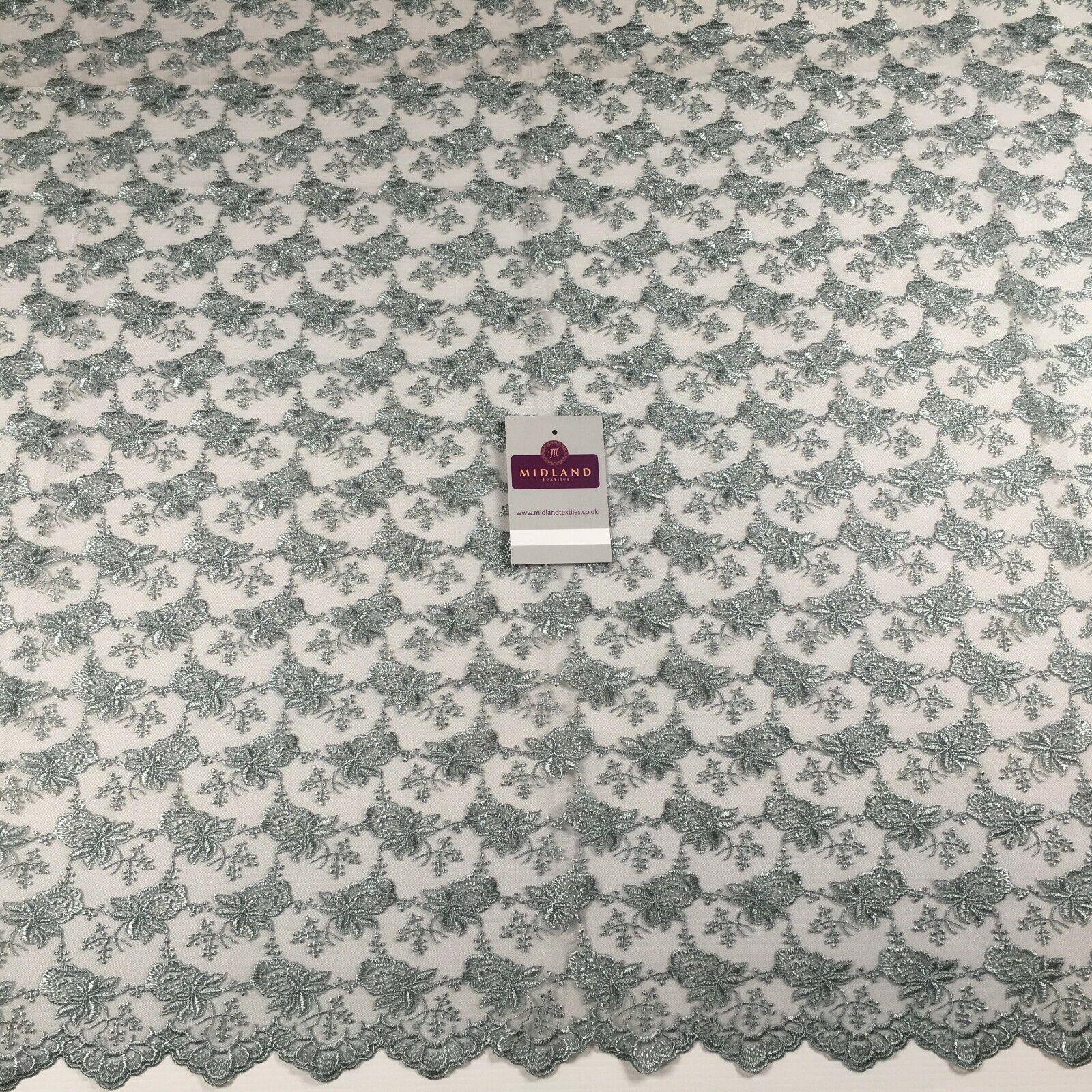 Embroidered Floral Tulle Net wedding dress Fabric 105 cm MK1360 Mtex