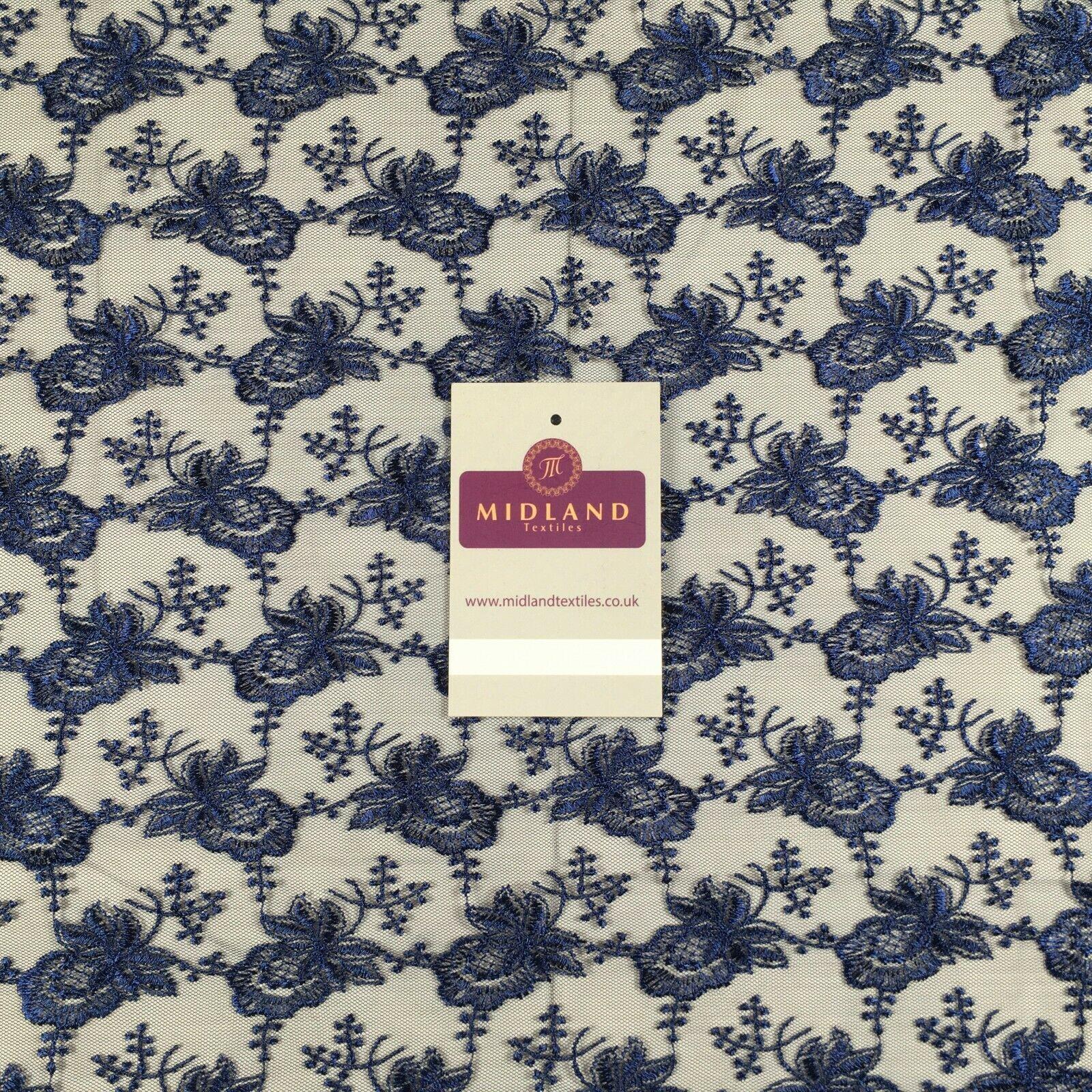 Embroidered Floral Tulle Net wedding dress Fabric 105 cm MK1360 Mtex