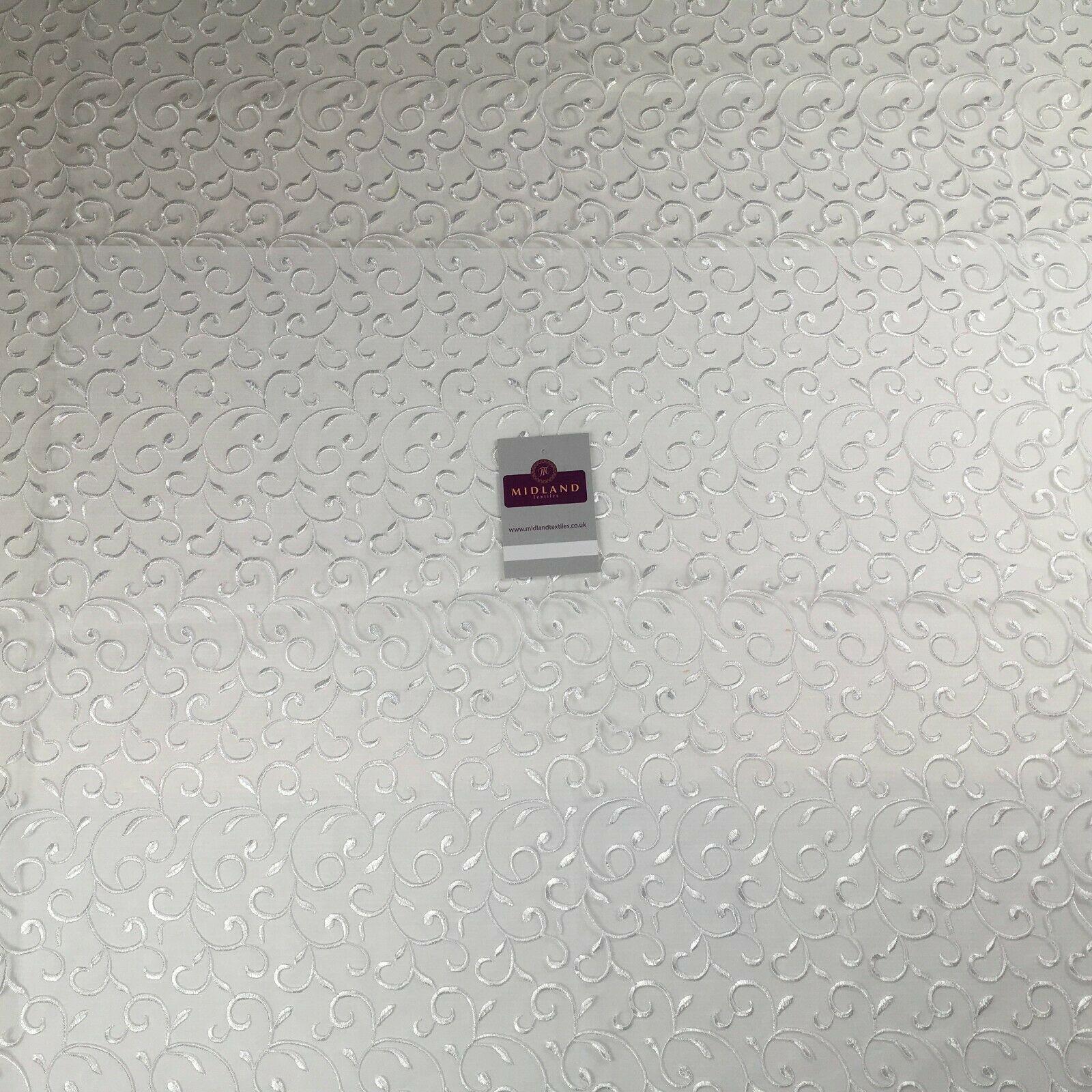 Embroidered Floral Viscose Organza Dress Curtain Fabric 150 cm MK1359 Mtex