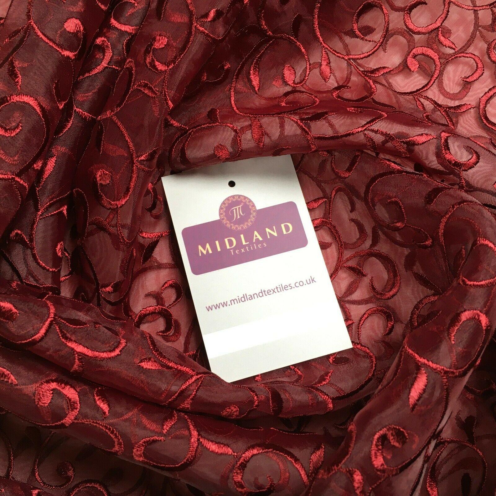 Embroidered Floral Viscose Organza Dress Curtain Fabric 150 cm MK1359 Mtex