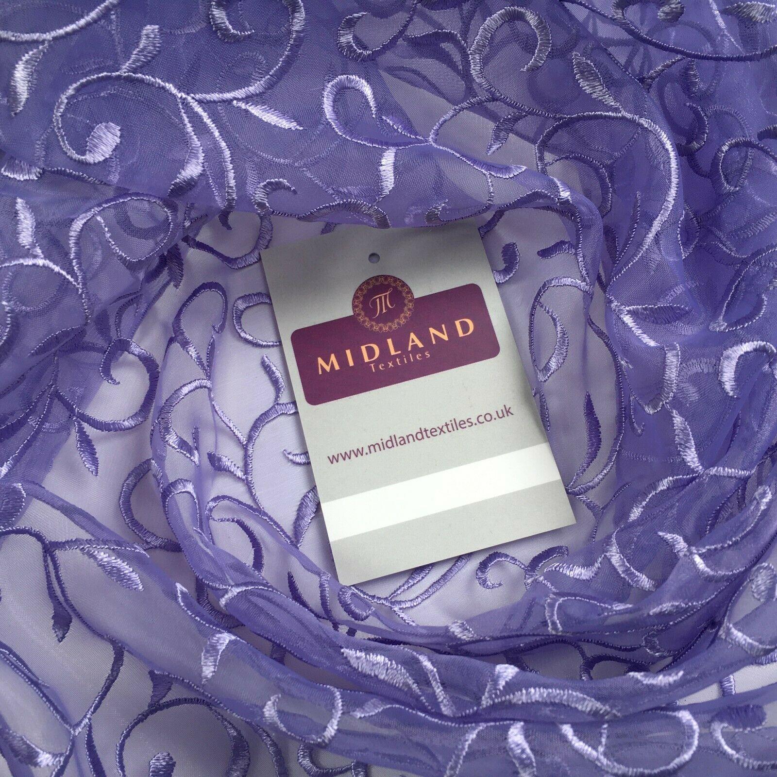 Embroidered Floral Viscose Organza Dress Curtain Fabric 150 cm MK1359 Mtex