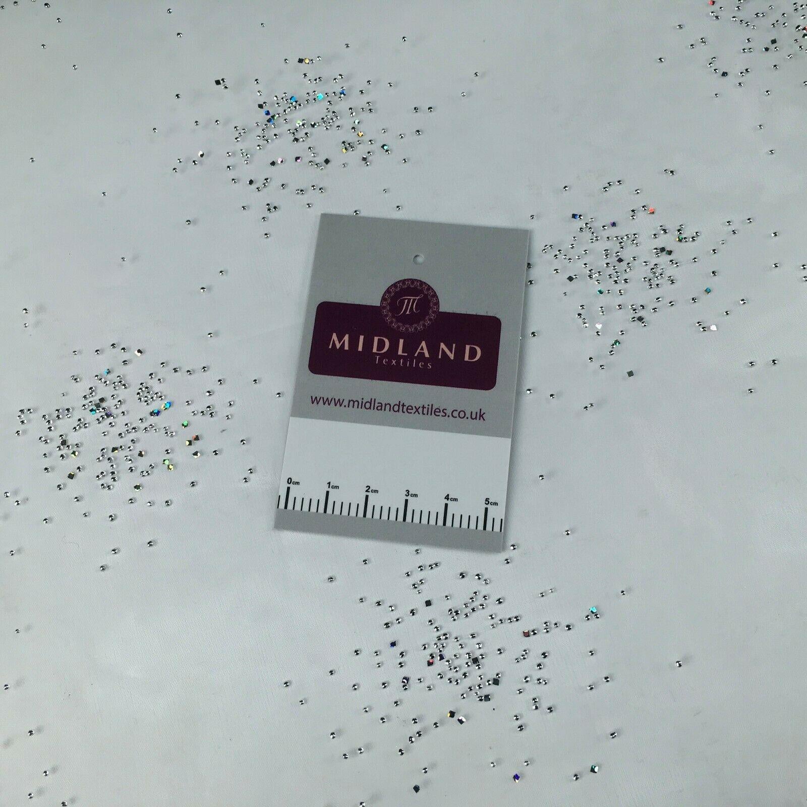 Beaded Cluster hologram Organza Dress Decor Fabric 150 cm MK1372 Mtex