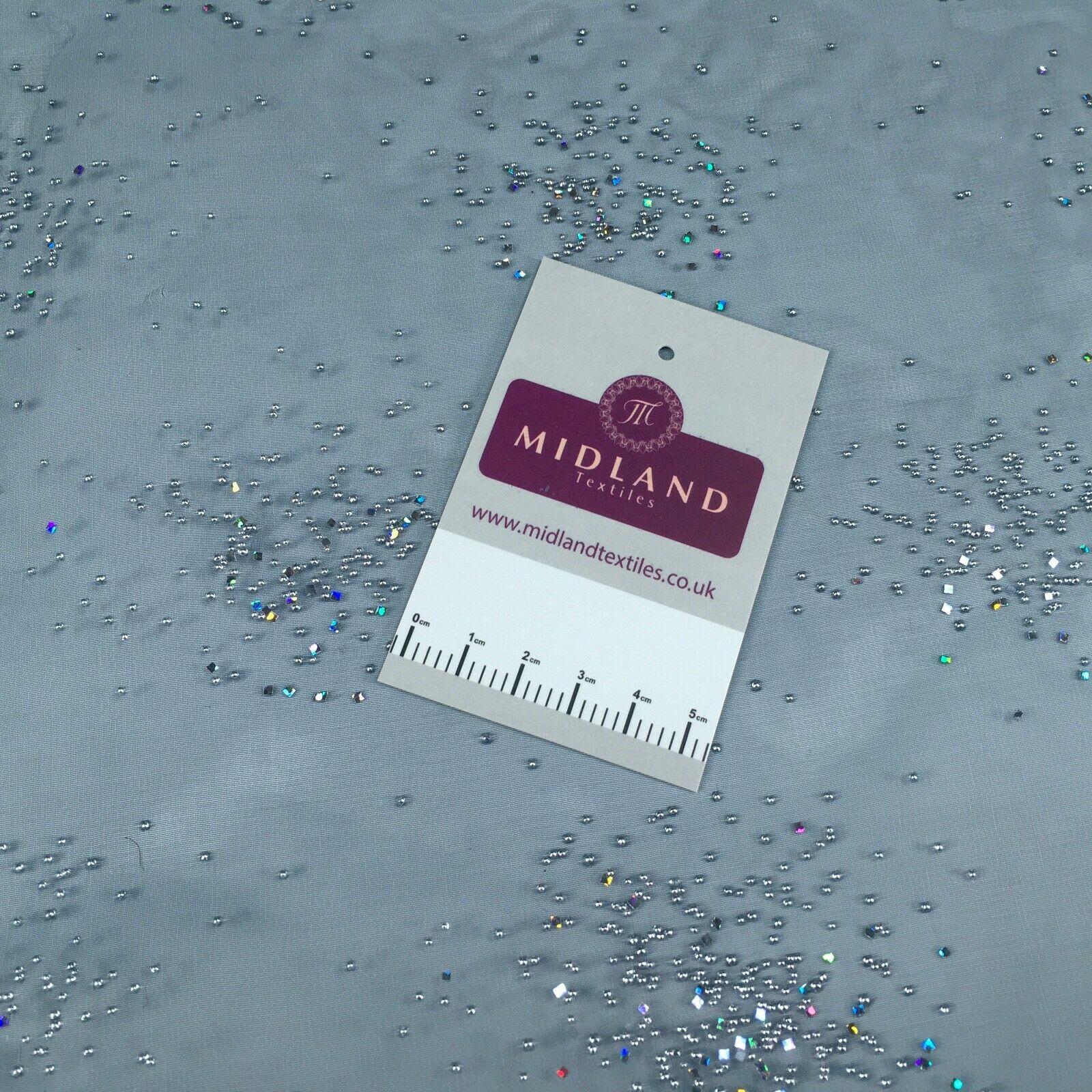 Beaded Cluster hologram Organza Dress Decor Fabric 150 cm MK1372 Mtex