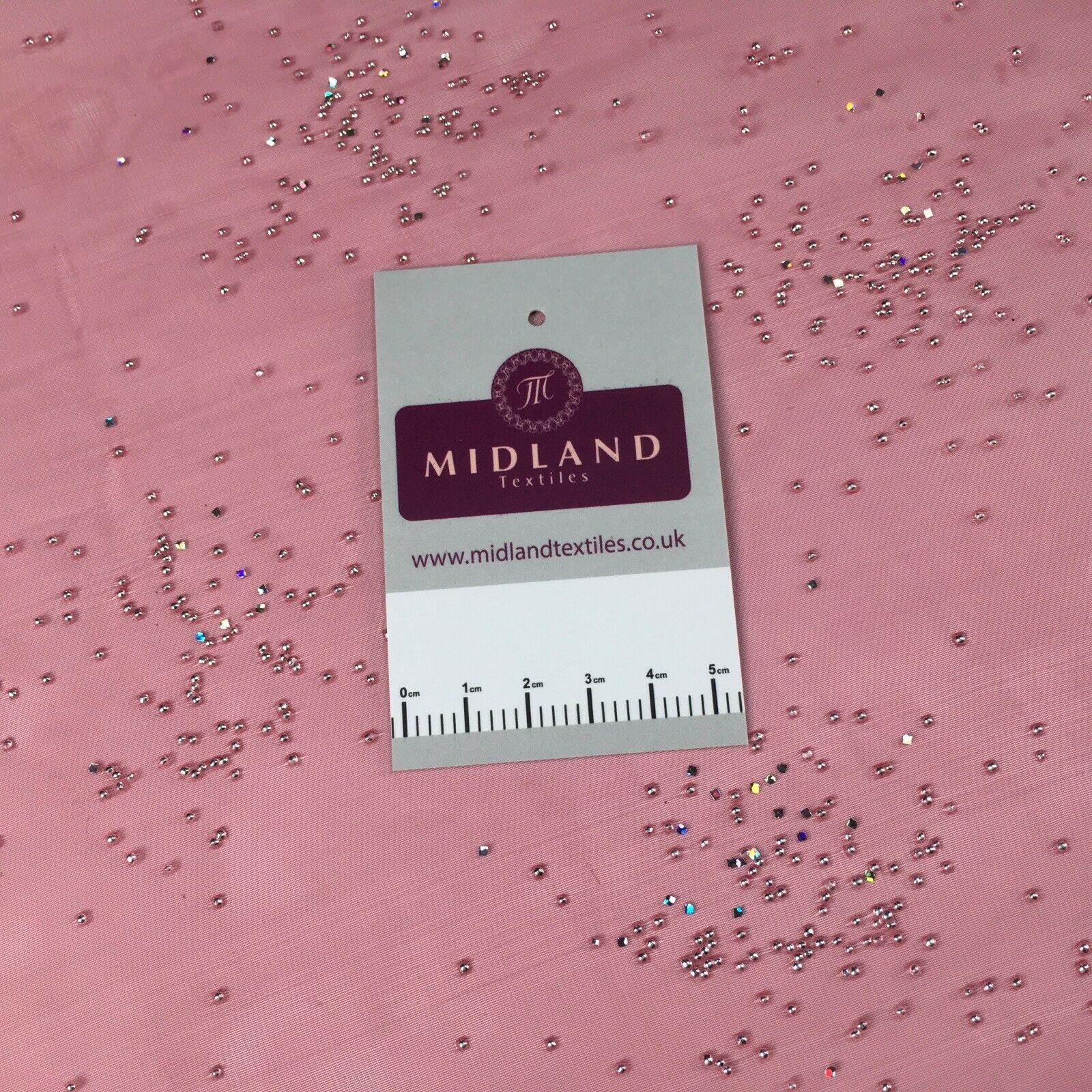 Beaded Cluster hologram Organza Dress Decor Fabric 150 cm MK1372 Mtex