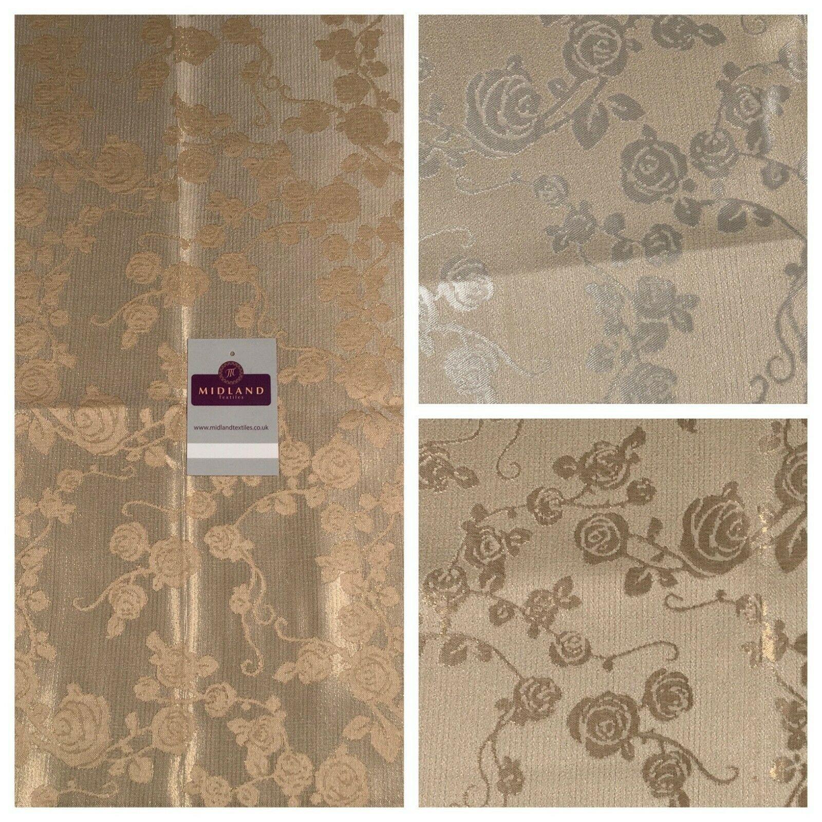 Bridal Brocade Floral Metallic Wedding Fabric 140 cm MK1365 Mtex