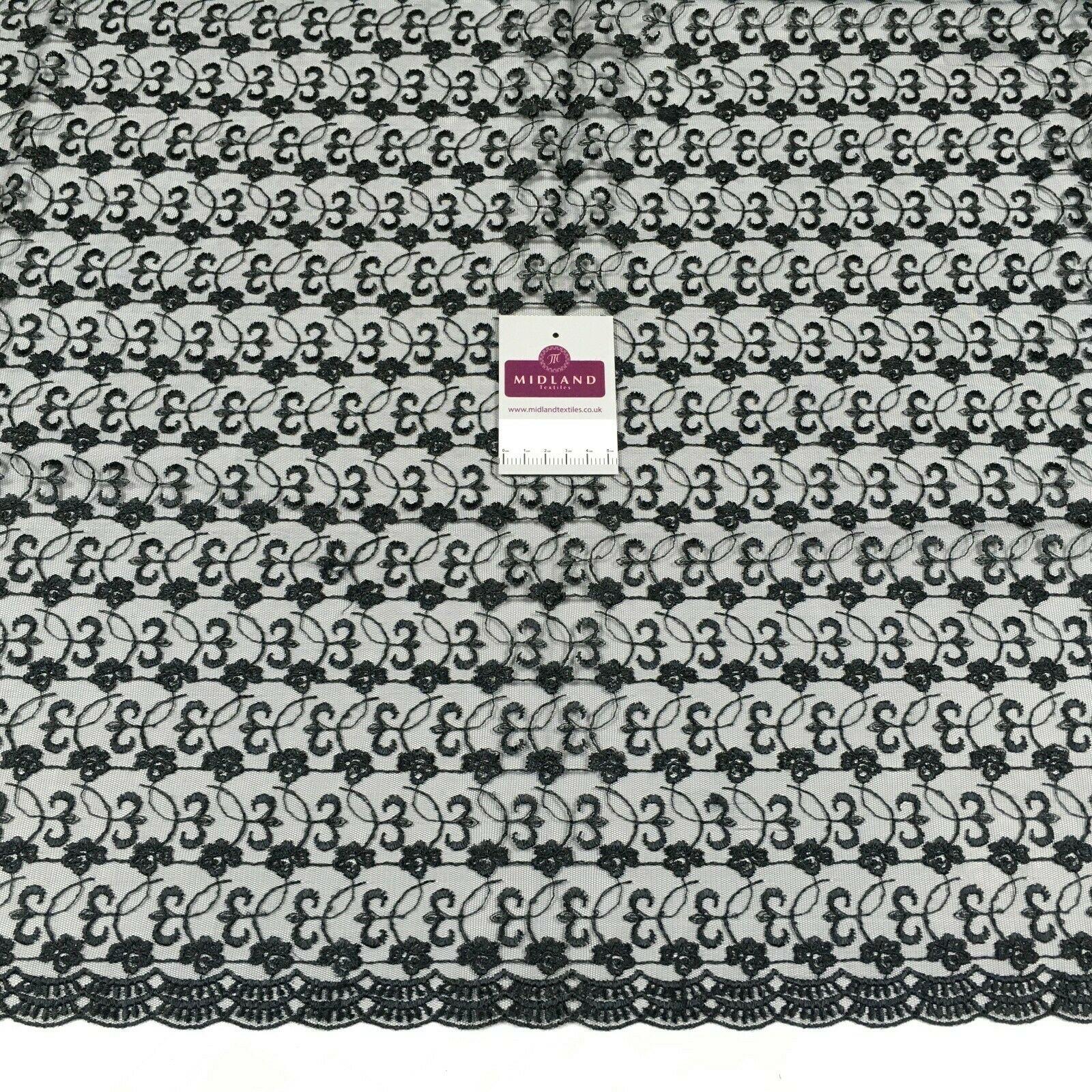 Embroidered Floral Tulle Net wedding dress Dress Fabric 105 cm MK1371 Mtex