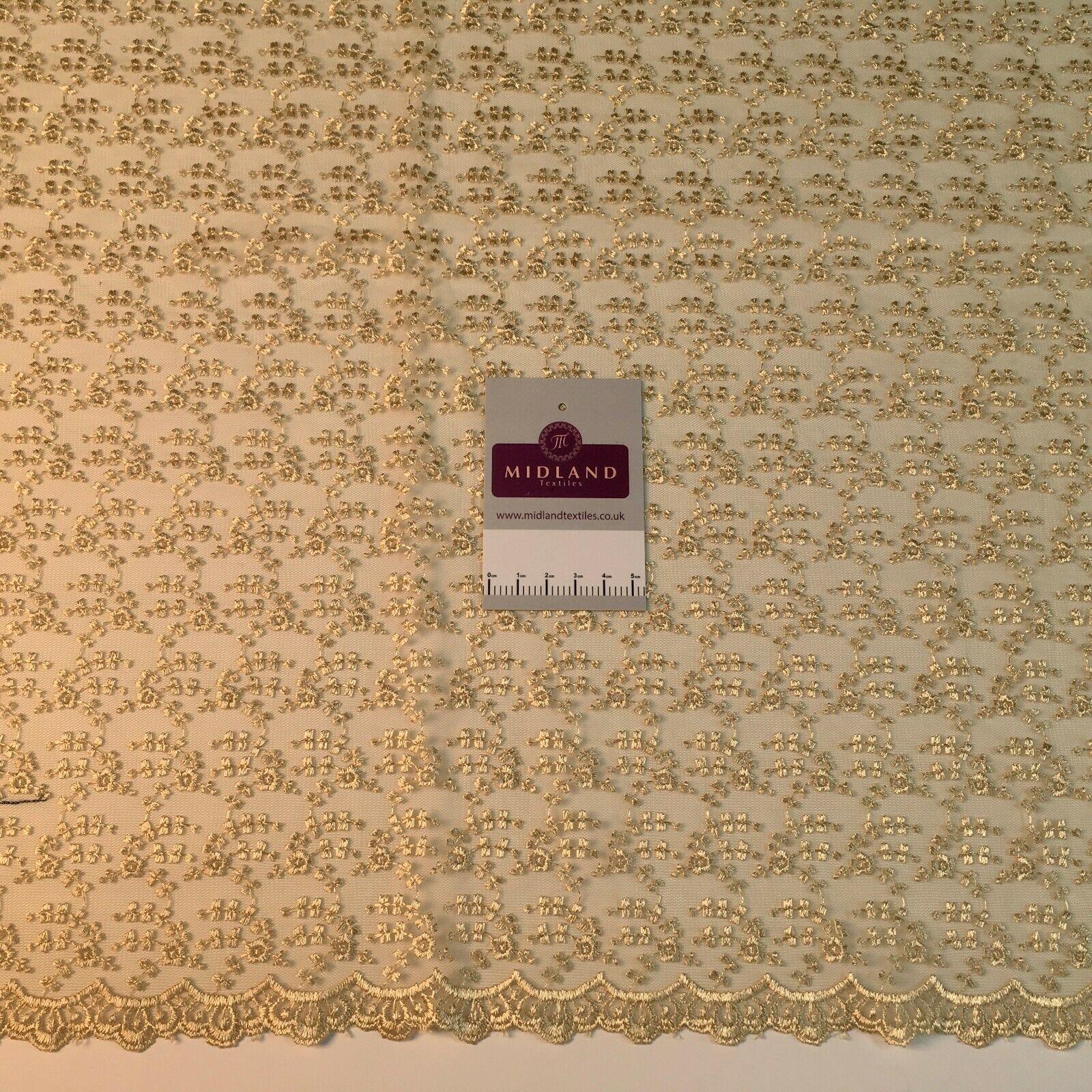 Embroidered Floral Tulle Net wedding dress Fabric 105 cm MK1366 Mtex