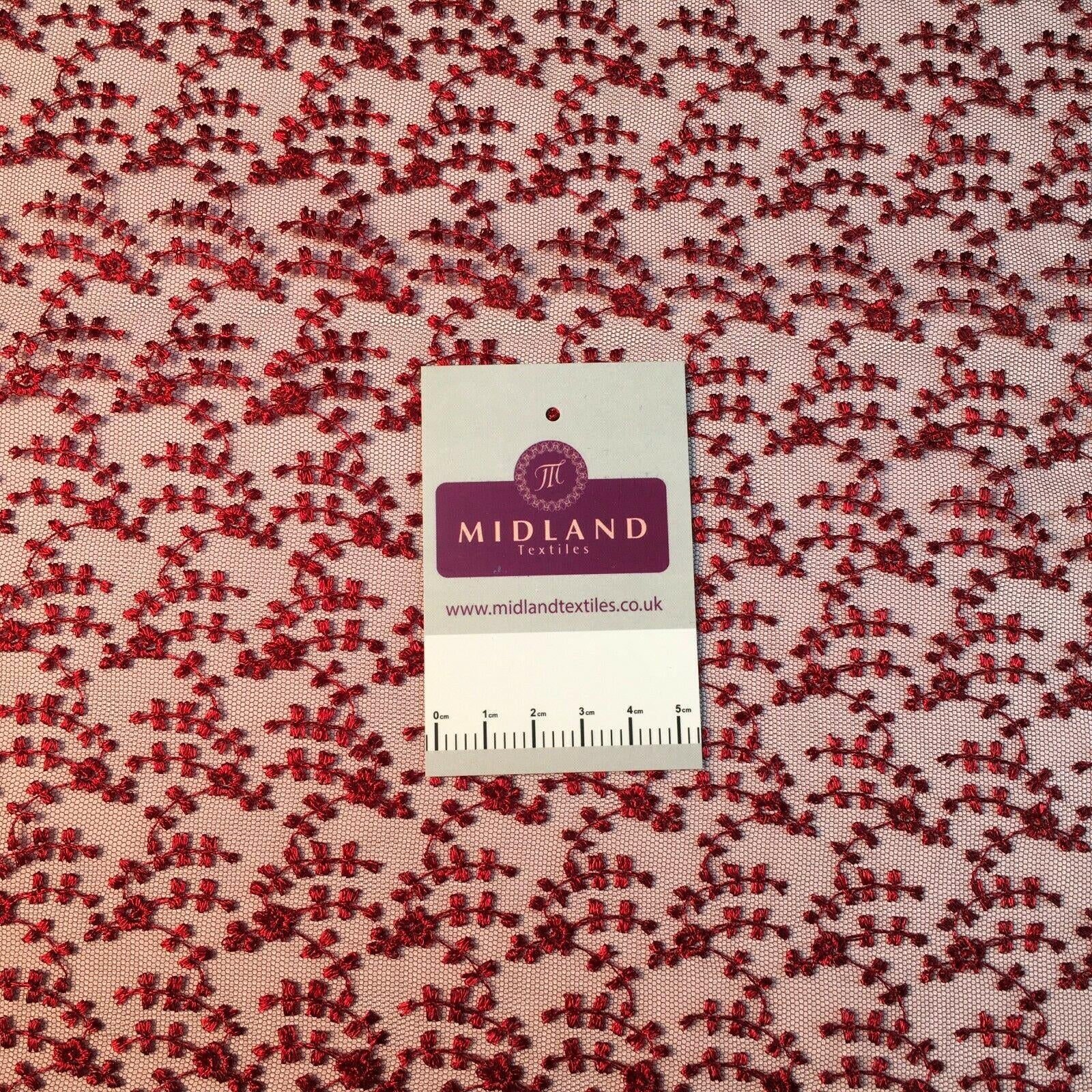 Embroidered Floral Tulle Net wedding dress Fabric 105 cm MK1366 Mtex