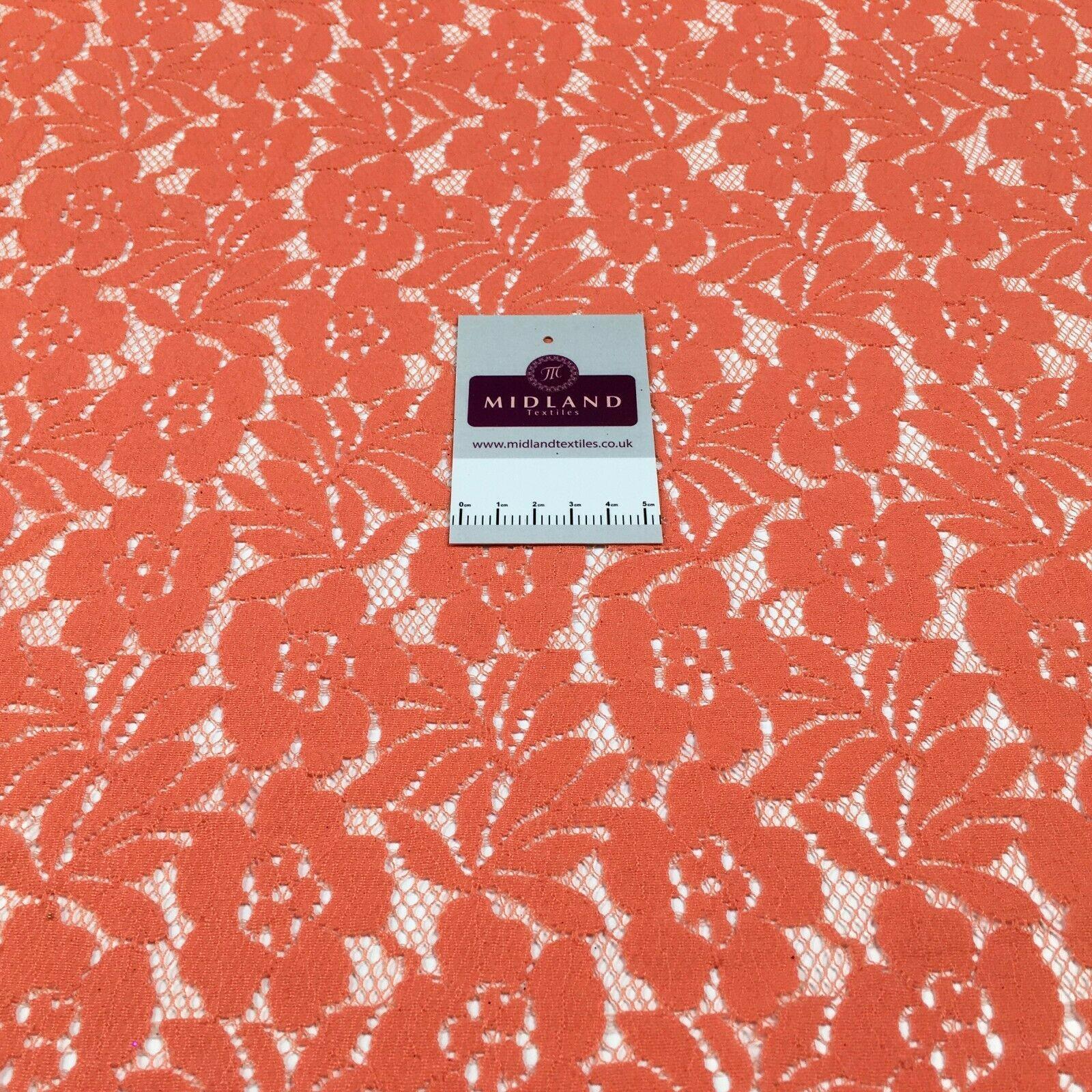 Coral floral Soft lace dress Fabric 140 cm M186-50 Mtex