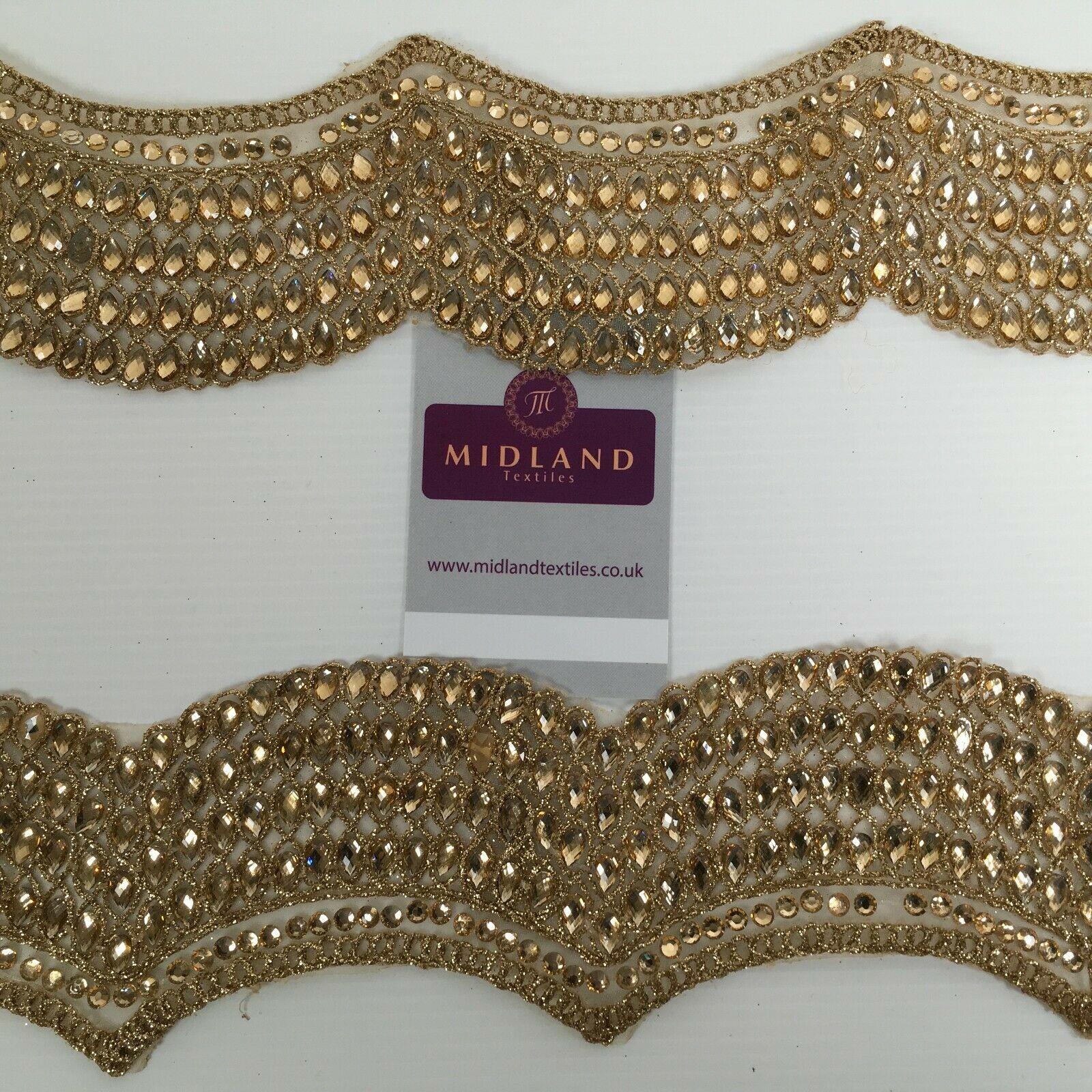 Gold Mixed Designs border sari-upholstery edging M1355