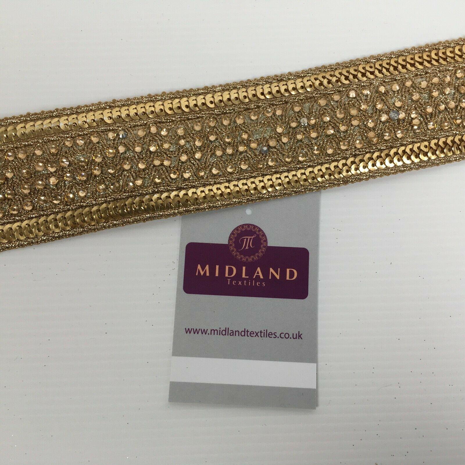 Gold Mixed Designs border sari-upholstery edging M1355