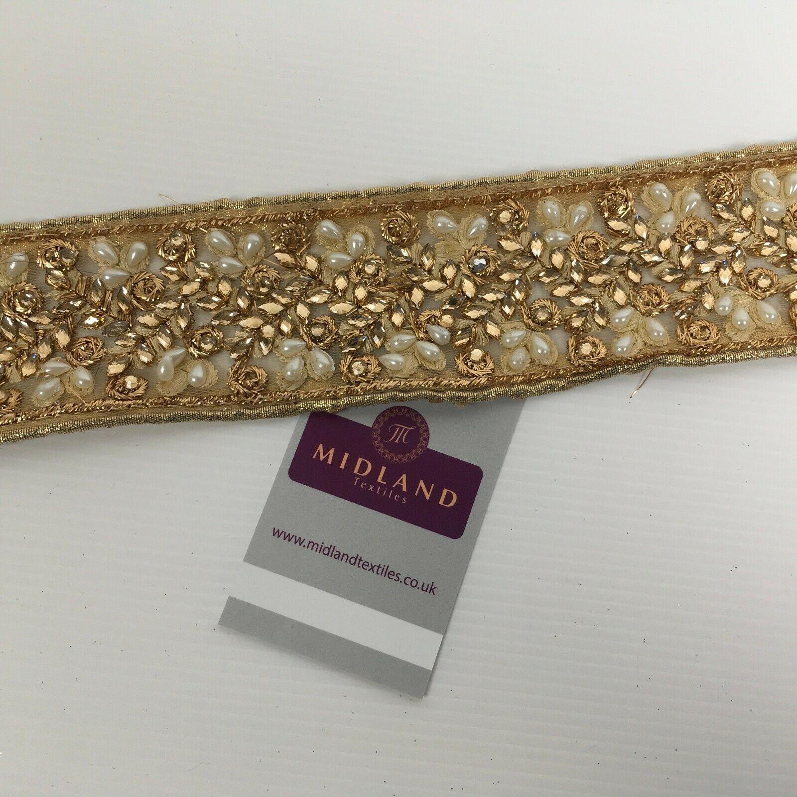 Gold Mixed Designs border sari-upholstery edging M1355