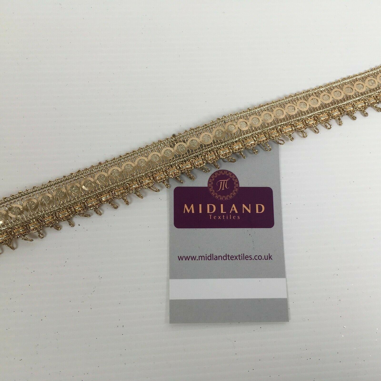 Gold Mixed Designs border sari-upholstery edging M1355