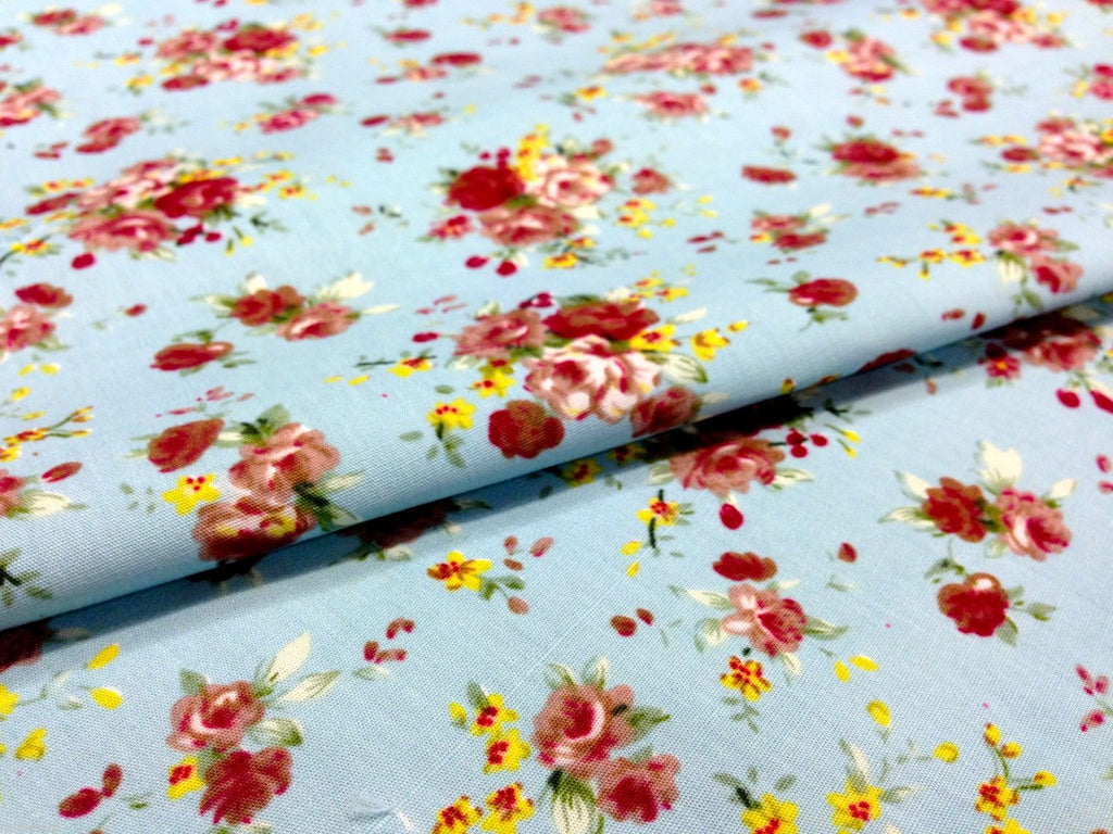 cath kidston Inspired Floral 100% Cotton Printed Fabric 58