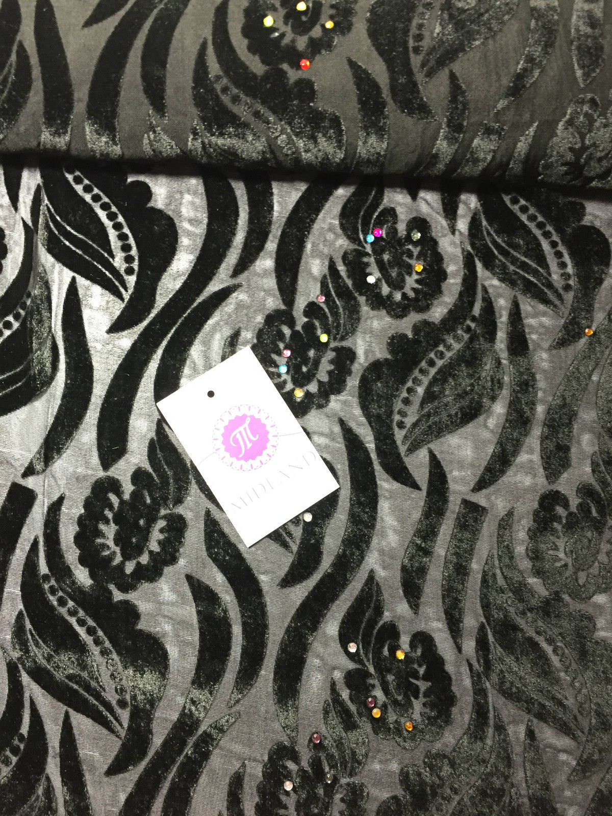 Burnout leaf floral print on chiffon 50' Inches Wide M161-9 Mtex