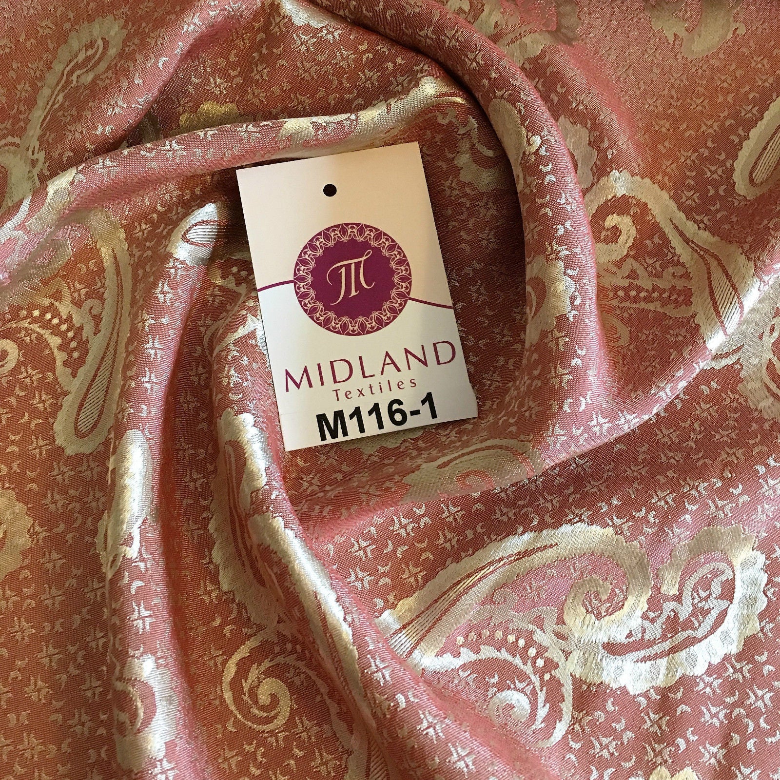 Two Toned Paisley Satin Jacquard Dress Fabric 58' Wide M116 Mtex