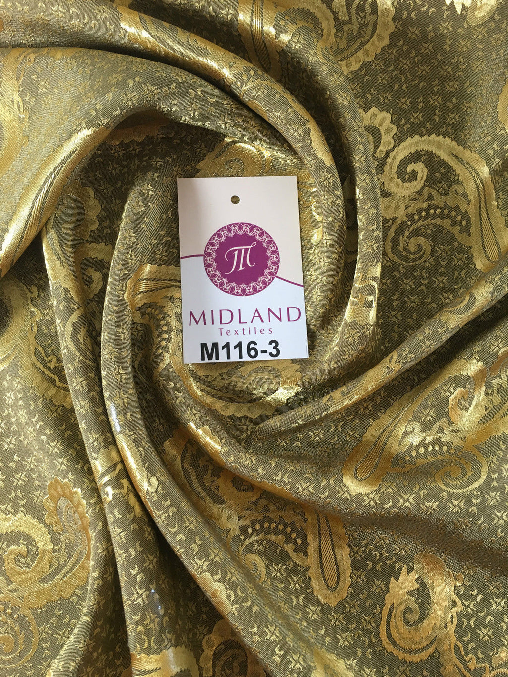 Two Toned Paisley Satin Jacquard Dress Fabric 58