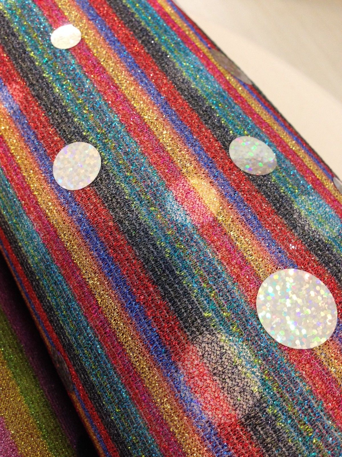 Stripe  Hologram Sequin fabric dress prom Midtex 58'Spotted Per Metre M150