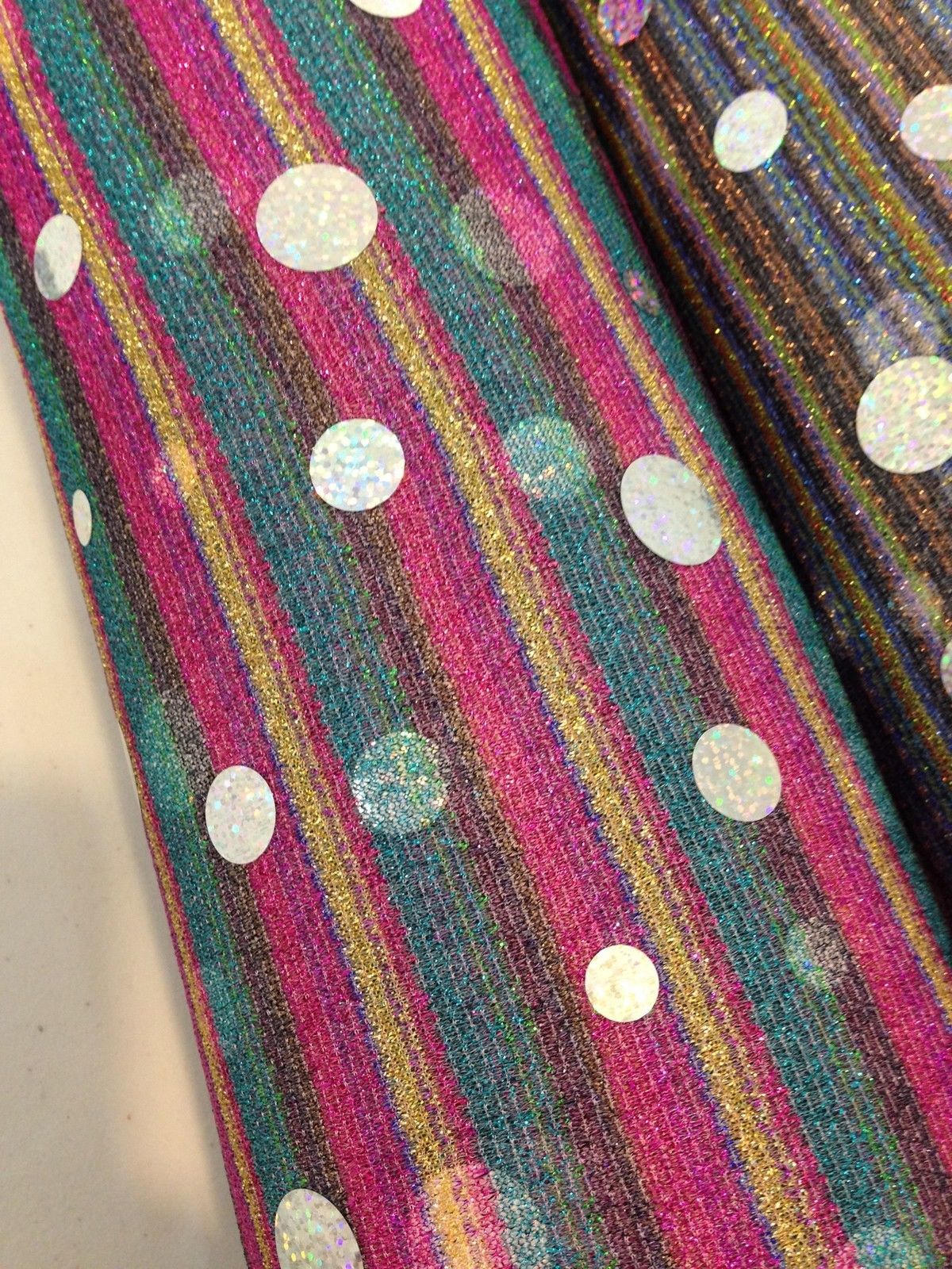 Stripe  Hologram Sequin fabric dress prom Midtex 58'Spotted Per Metre M150