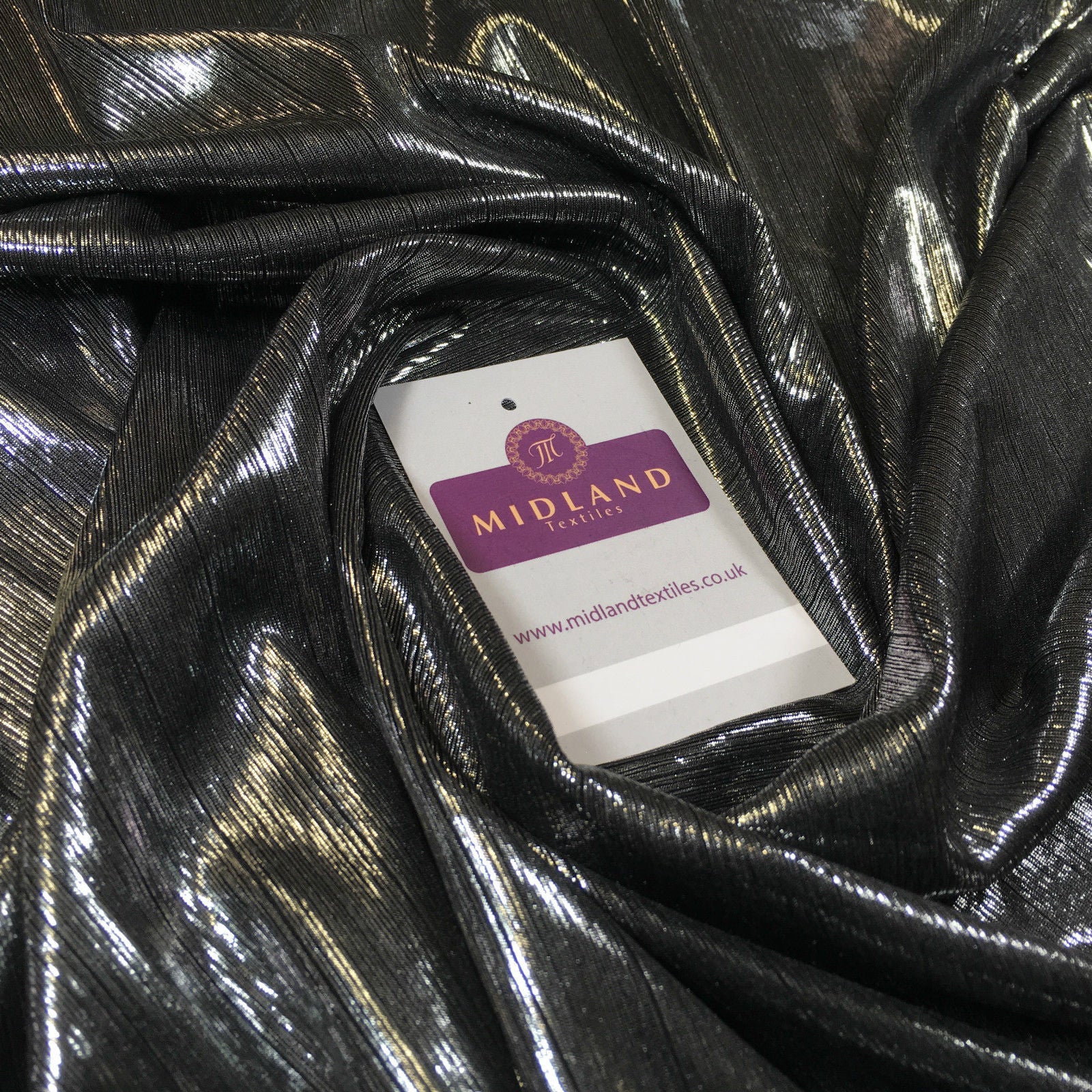 Shiny Metallic Lame 1 way stretch Dress Fabric 40' wide M699 Mtex