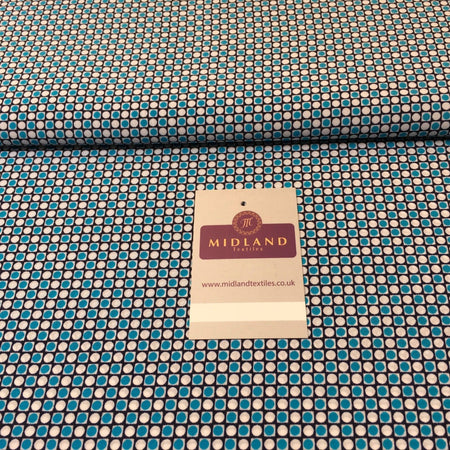 Blue Spotted Geometric Crepe Dress Fabric 58" M401-49 Mtex - Midland Textiles & Fabric