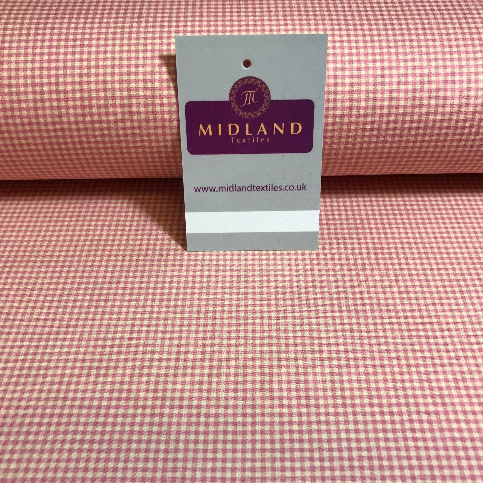 Micro check Printed Cotton Poplin Gingham dress fabric 45' M759 Mtex