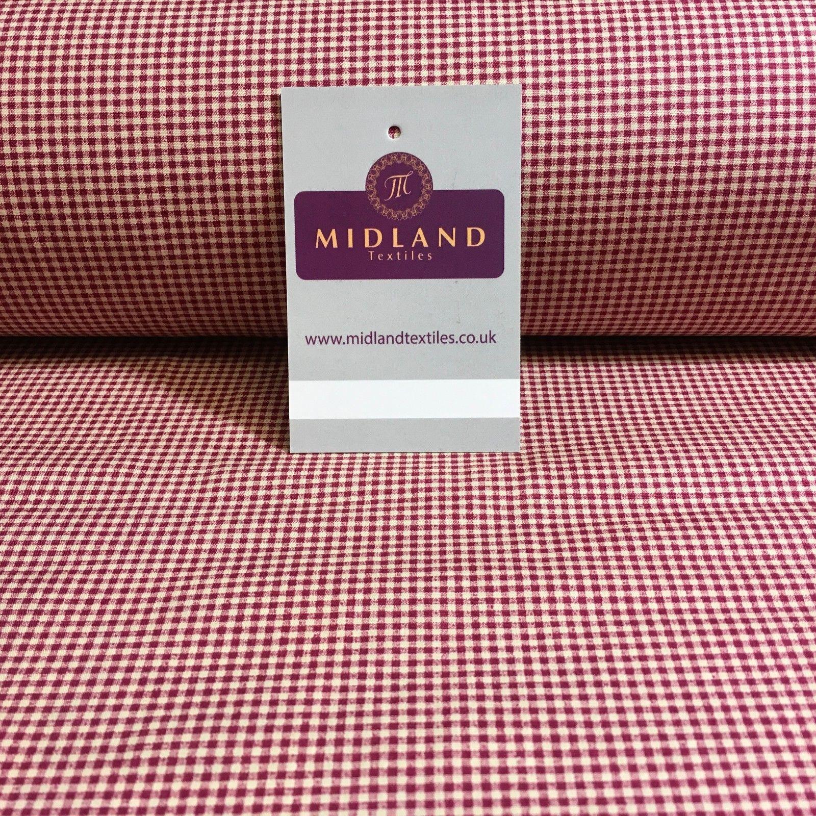 Micro check Printed Cotton Poplin Gingham dress fabric 45' M759 Mtex