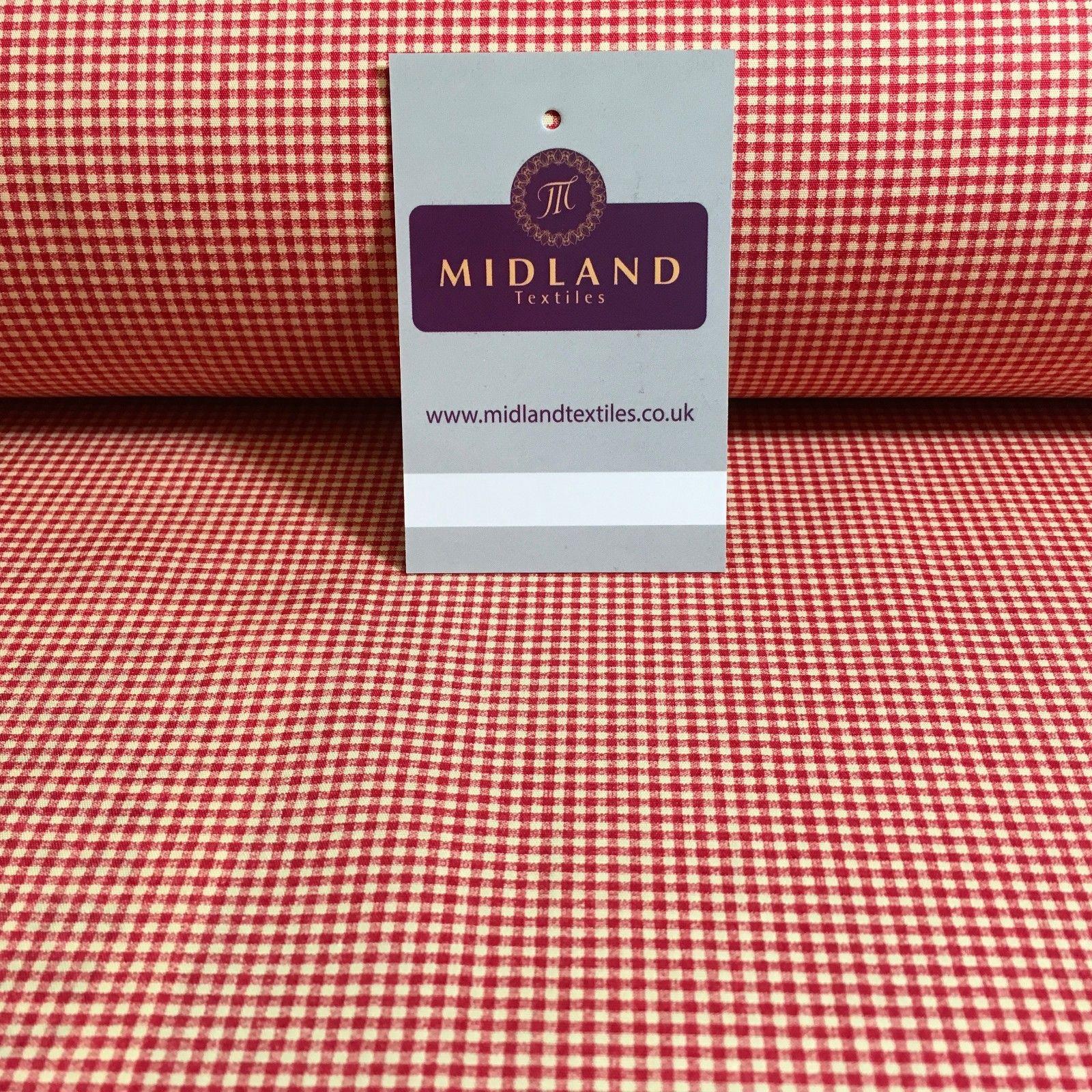 Micro check Printed Cotton Poplin Gingham dress fabric 45' M759 Mtex