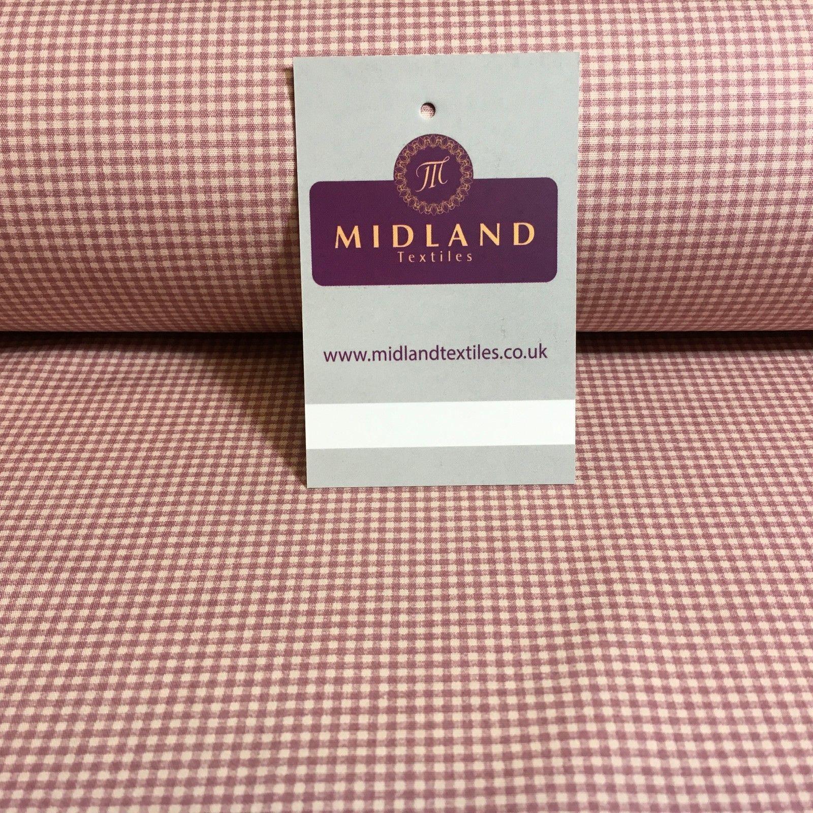 Micro check Printed Cotton Poplin Gingham dress fabric 45' M759 Mtex