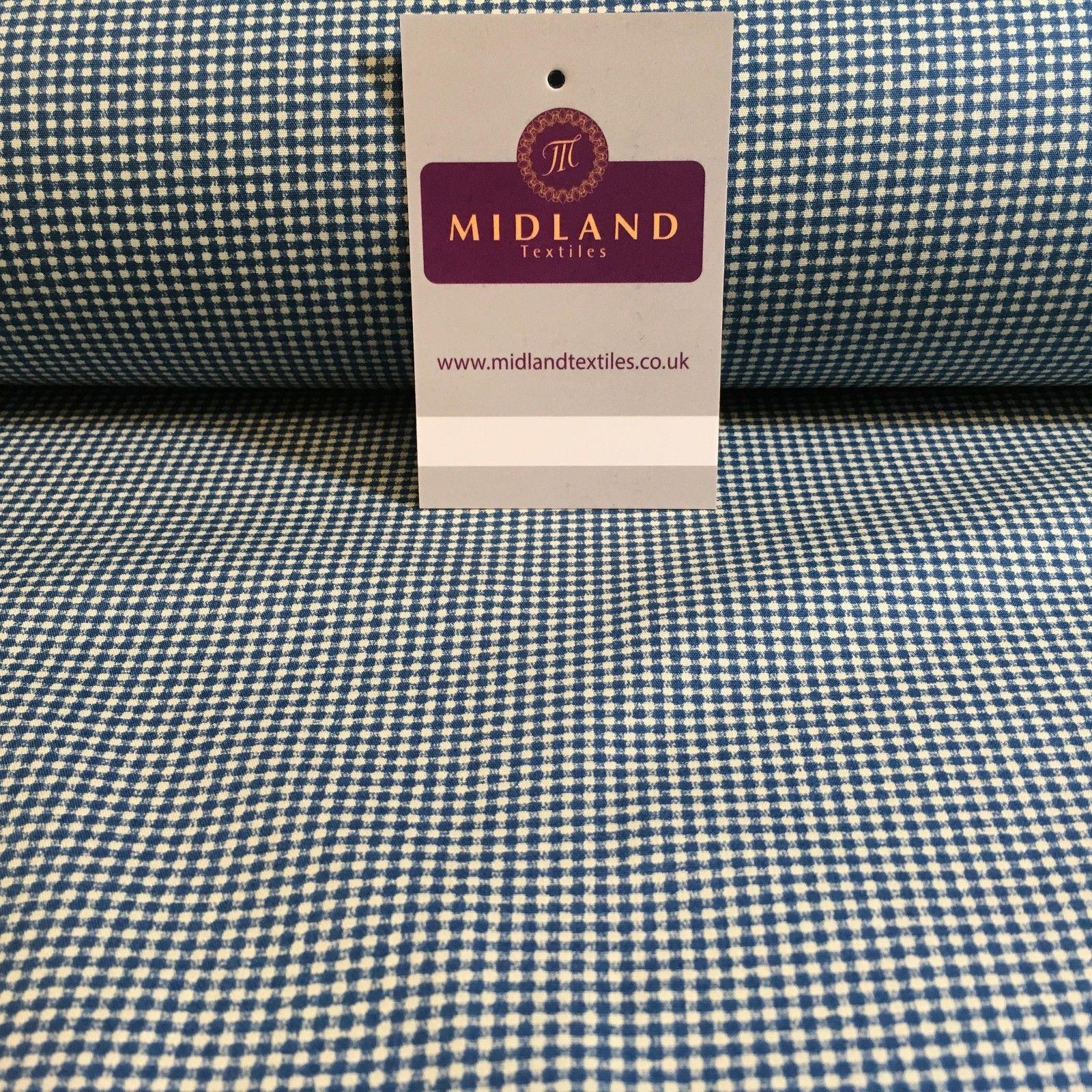 Micro check Printed Cotton Poplin Gingham dress fabric 45' M759 Mtex