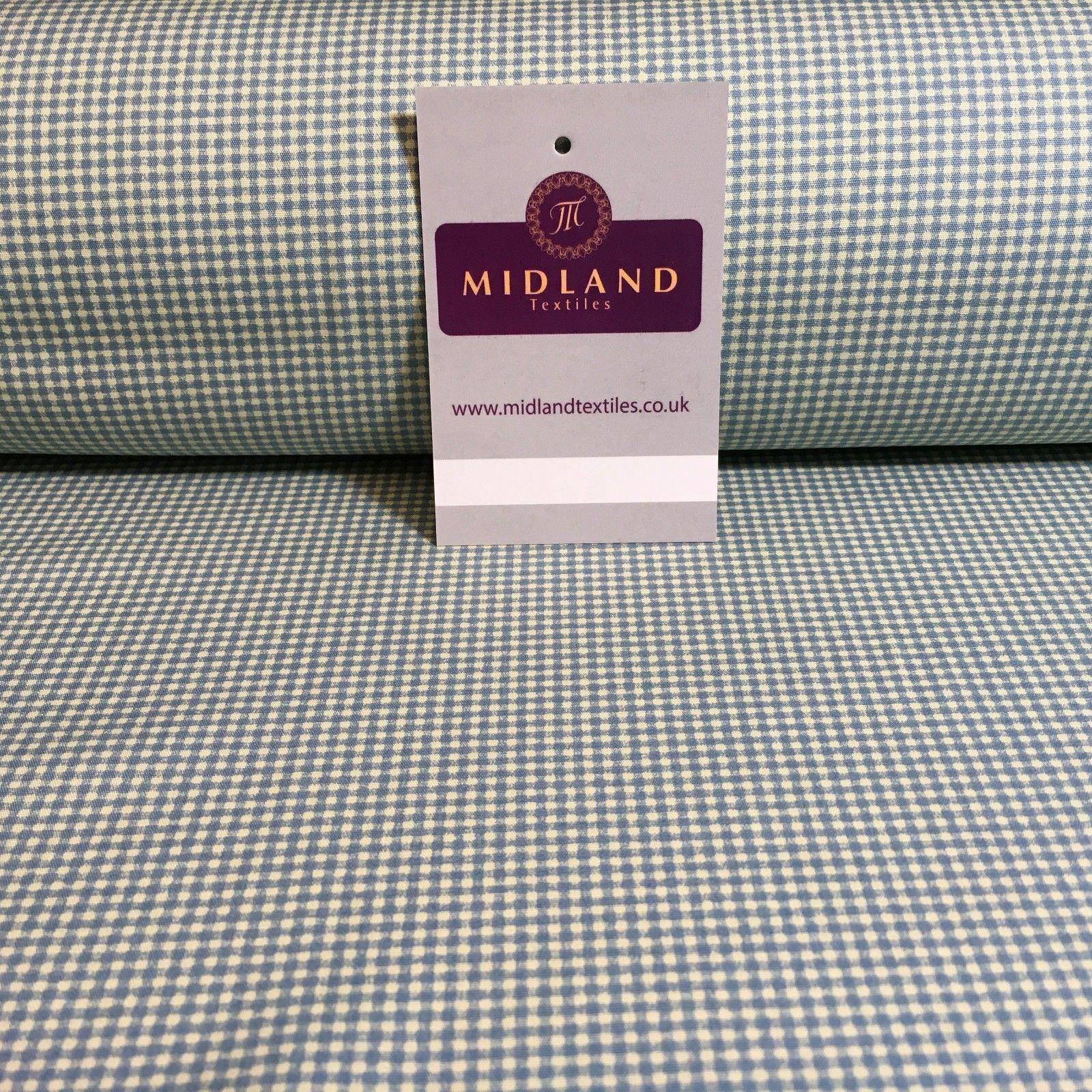 Micro check Printed Cotton Poplin Gingham dress fabric 45' M759 Mtex