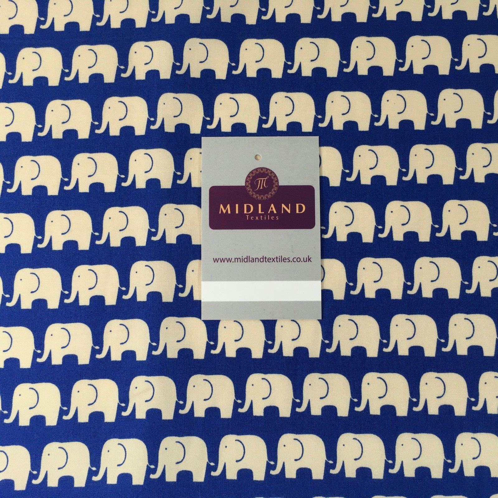 Retro Novelty Elephant Herd Fabric Print 100% Cotton 44' Wide M528 Mtex