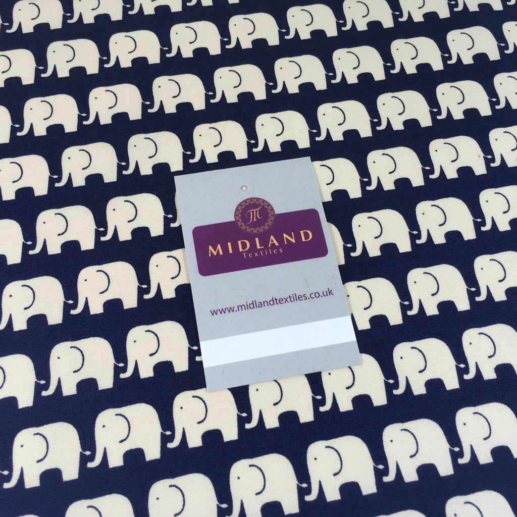 Retro Novelty Elephant Herd Fabric Print 100% Cotton 44