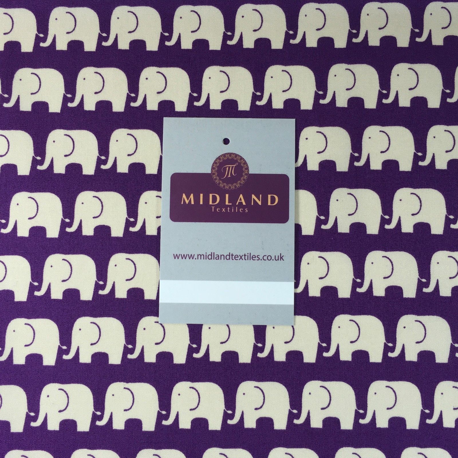 Retro Novelty Elephant Herd Fabric Print 100% Cotton 44' Wide M528 Mtex