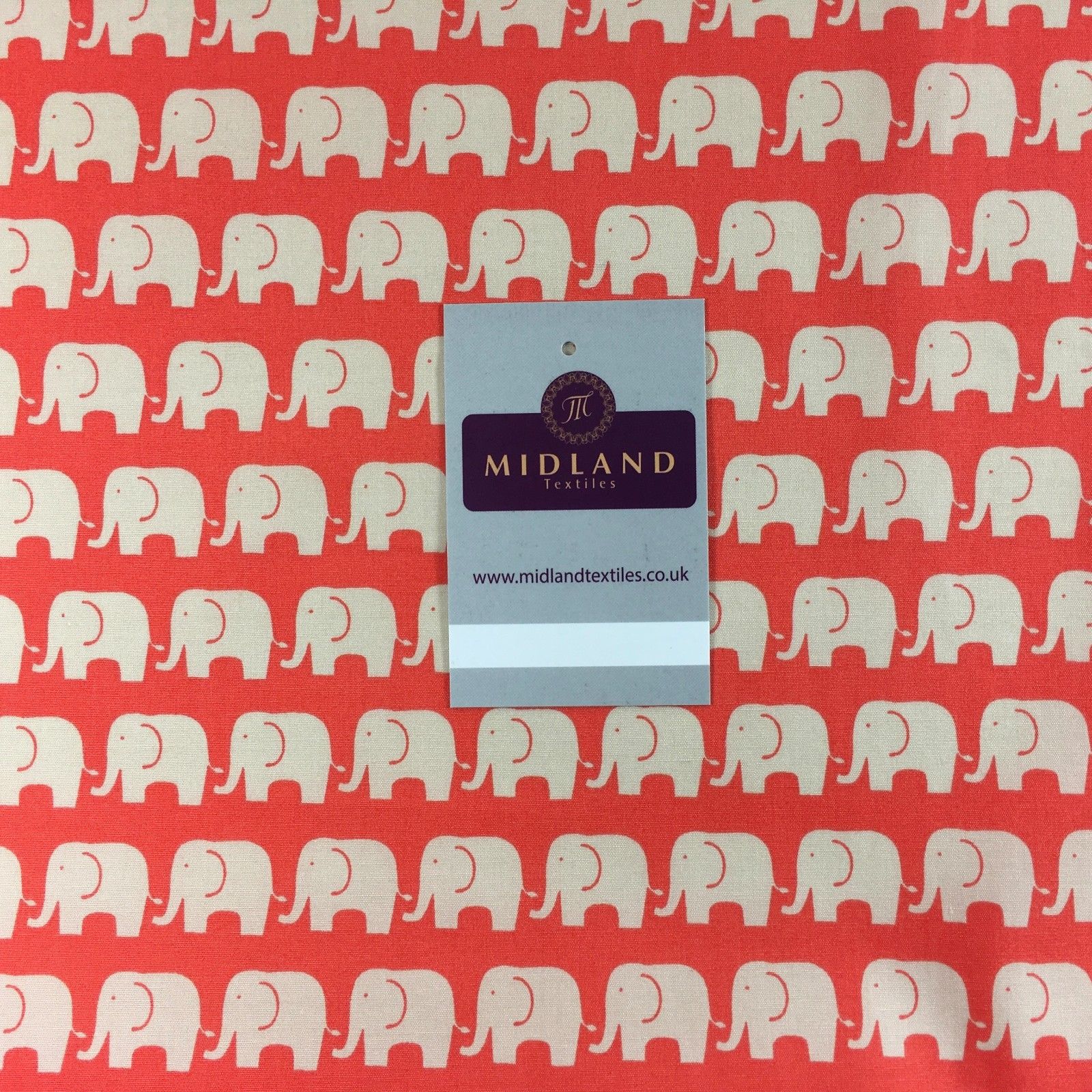 Retro Novelty Elephant Herd Fabric Print 100% Cotton 44' Wide M528 Mtex