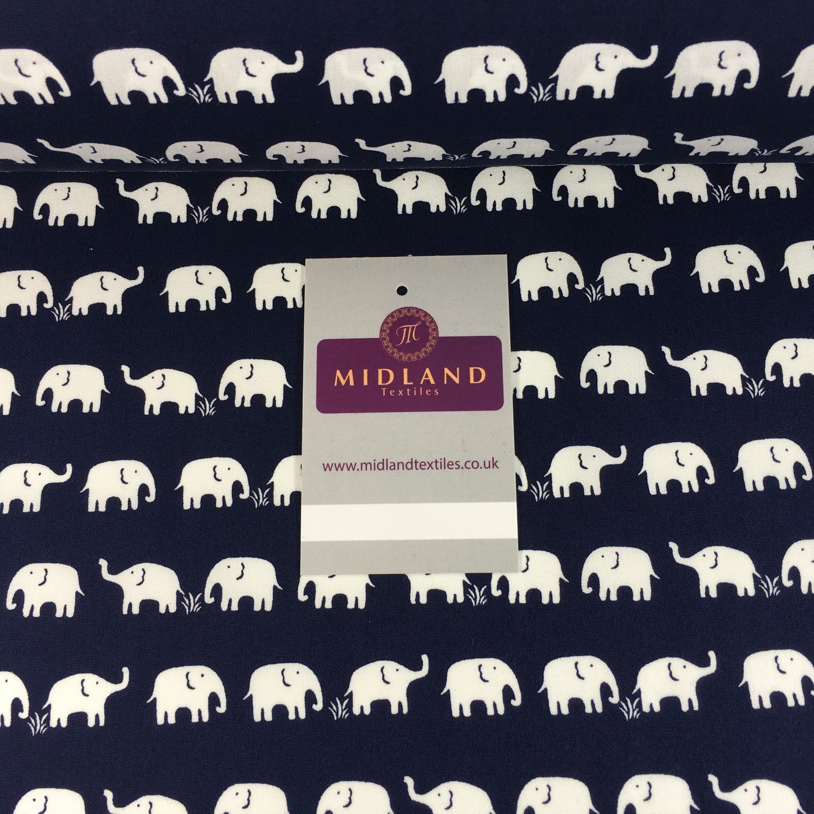 Retro Novelty Elephant Herd Fabric Print 100% Cotton 44' Wide M528 Mtex