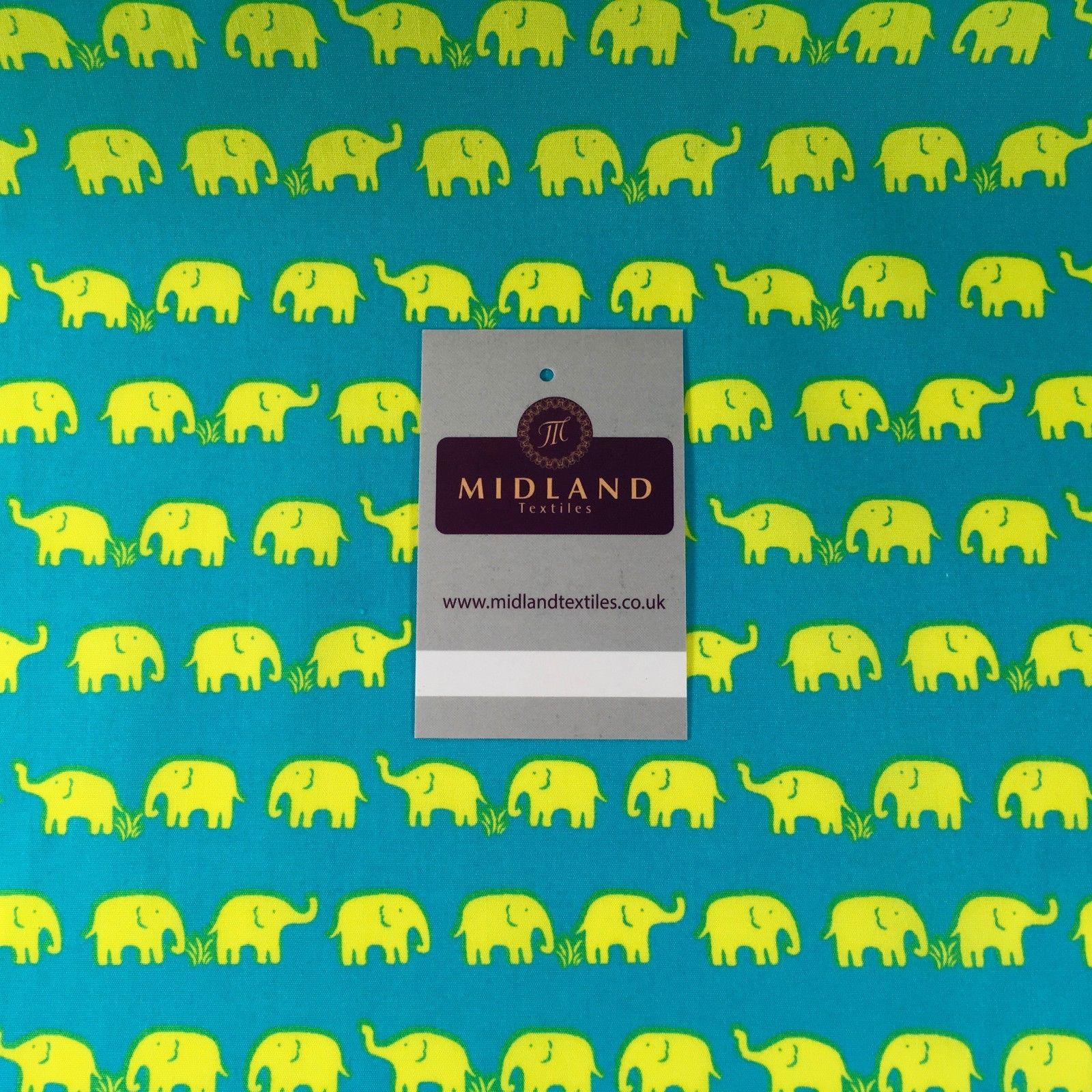 Retro Novelty Elephant Herd Fabric Print 100% Cotton 44' Wide M528 Mtex