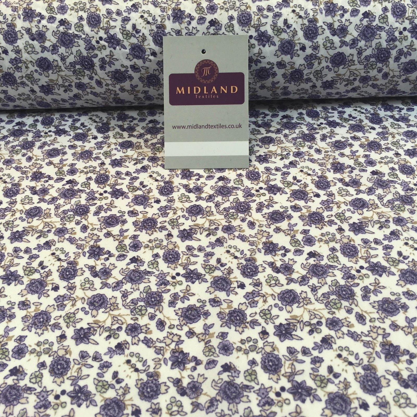 Pastel Coloured Floral Vintage soft crepe printed fabric 44' wide M760 Mtex