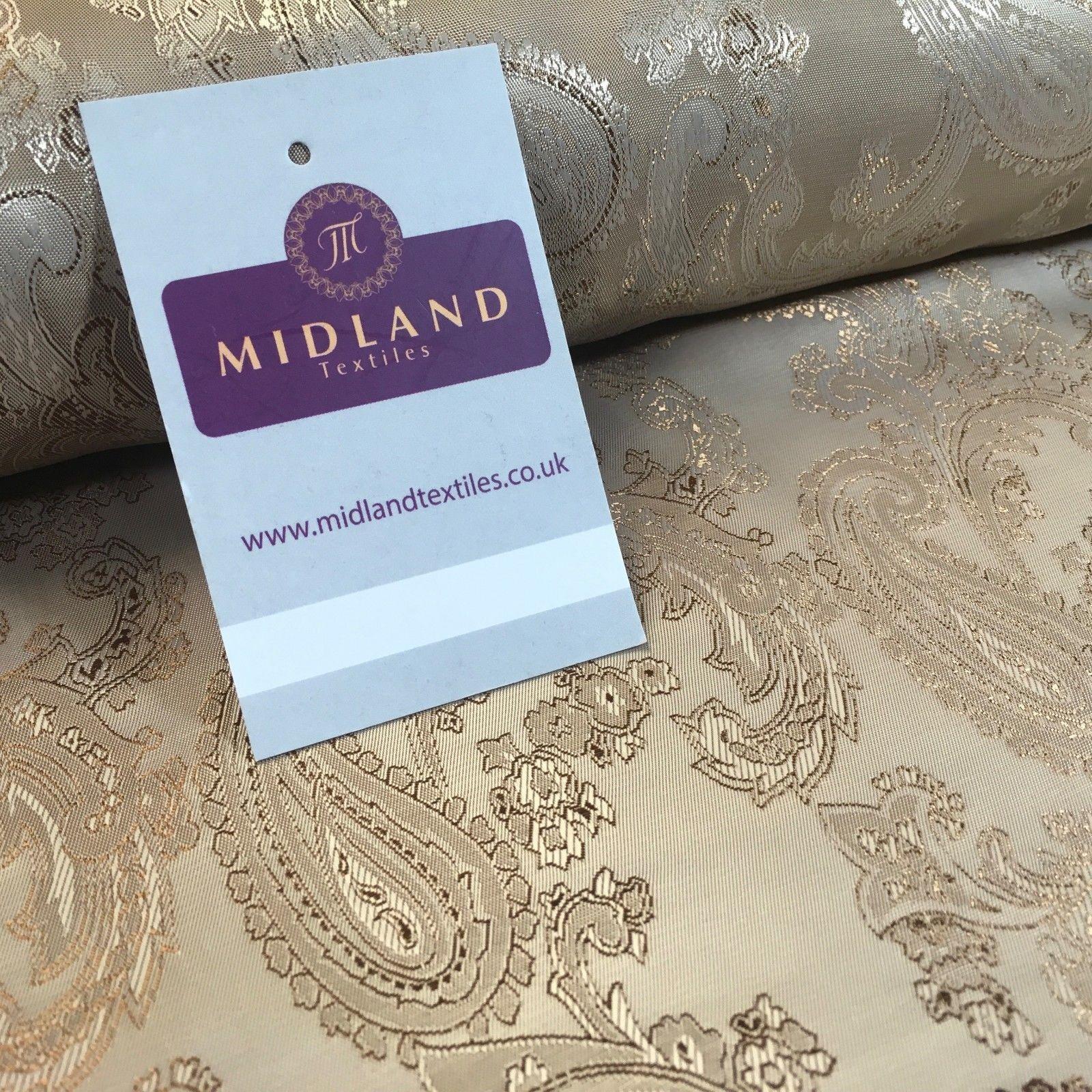 Two Toned Paisley Metallic Jacquard Lining perfect for ties 56' Wide M771 Mtex