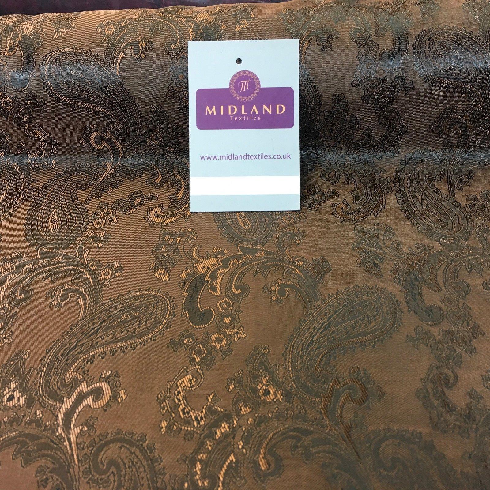 Two Toned Paisley Metallic Jacquard Lining perfect for ties 56' Wide M771 Mtex