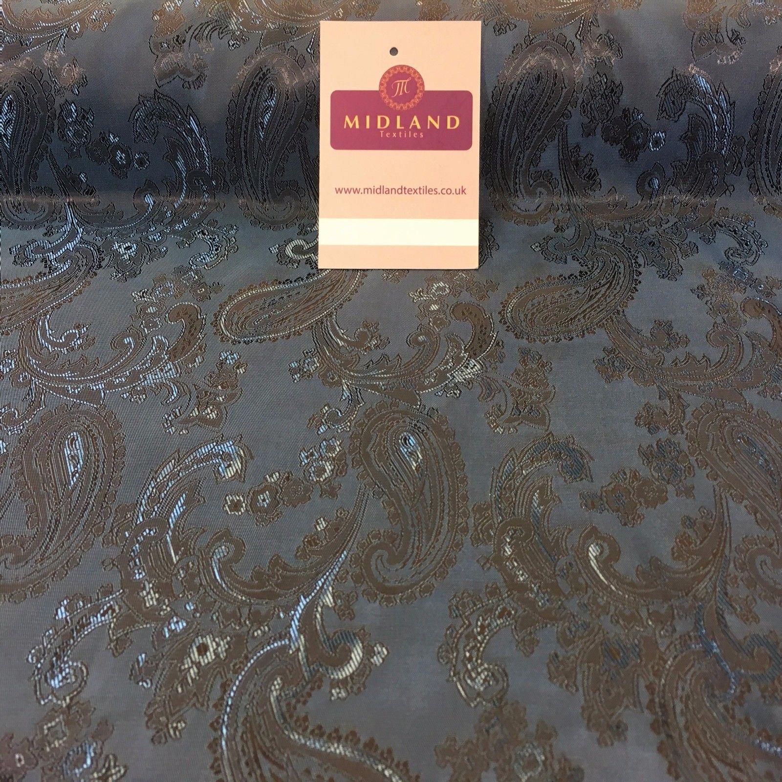 Two Toned Paisley Metallic Jacquard Lining perfect for ties 56' Wide M771 Mtex