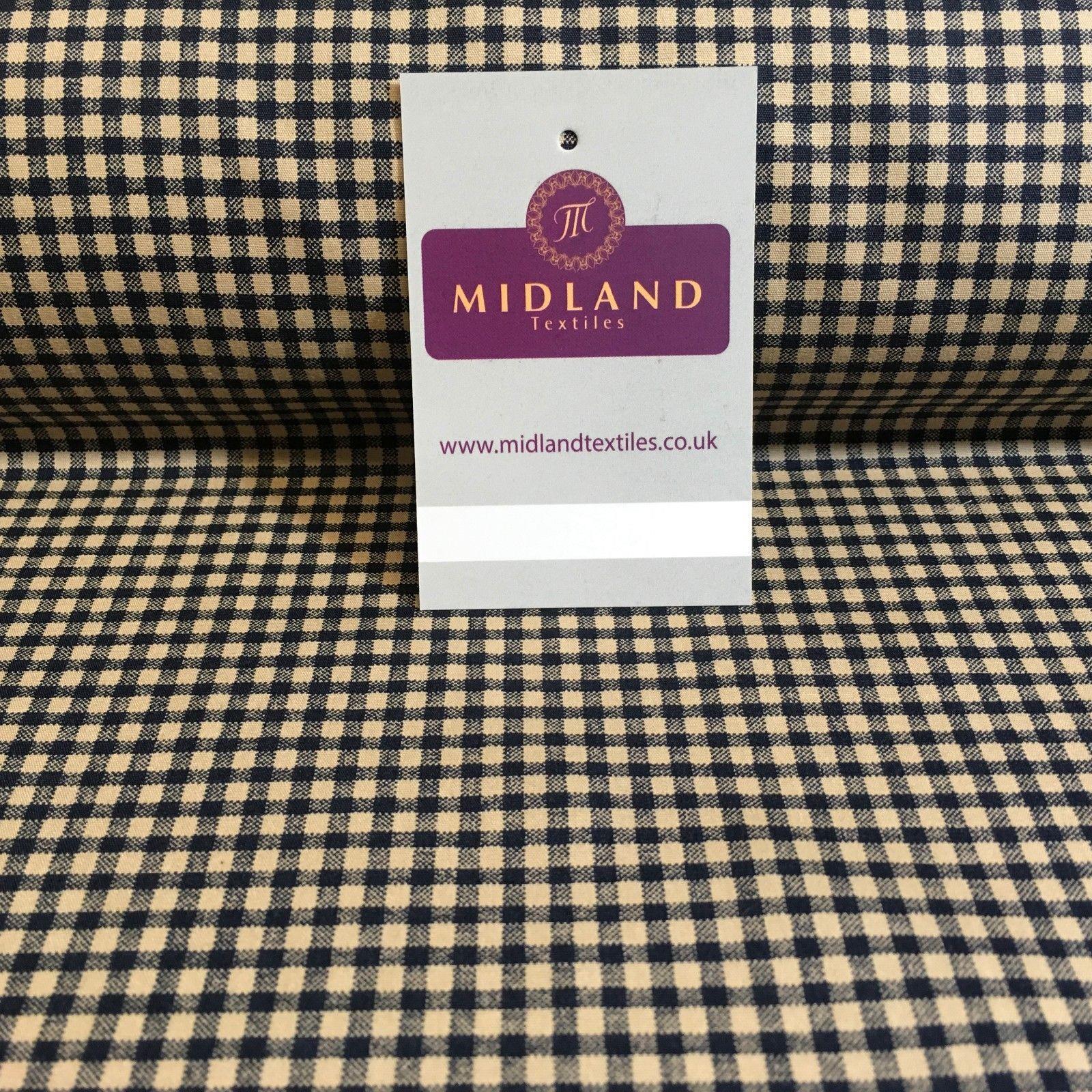 Printed Cotton Poplin Checked Gingham Dress Fabric 44' M758 Mtex