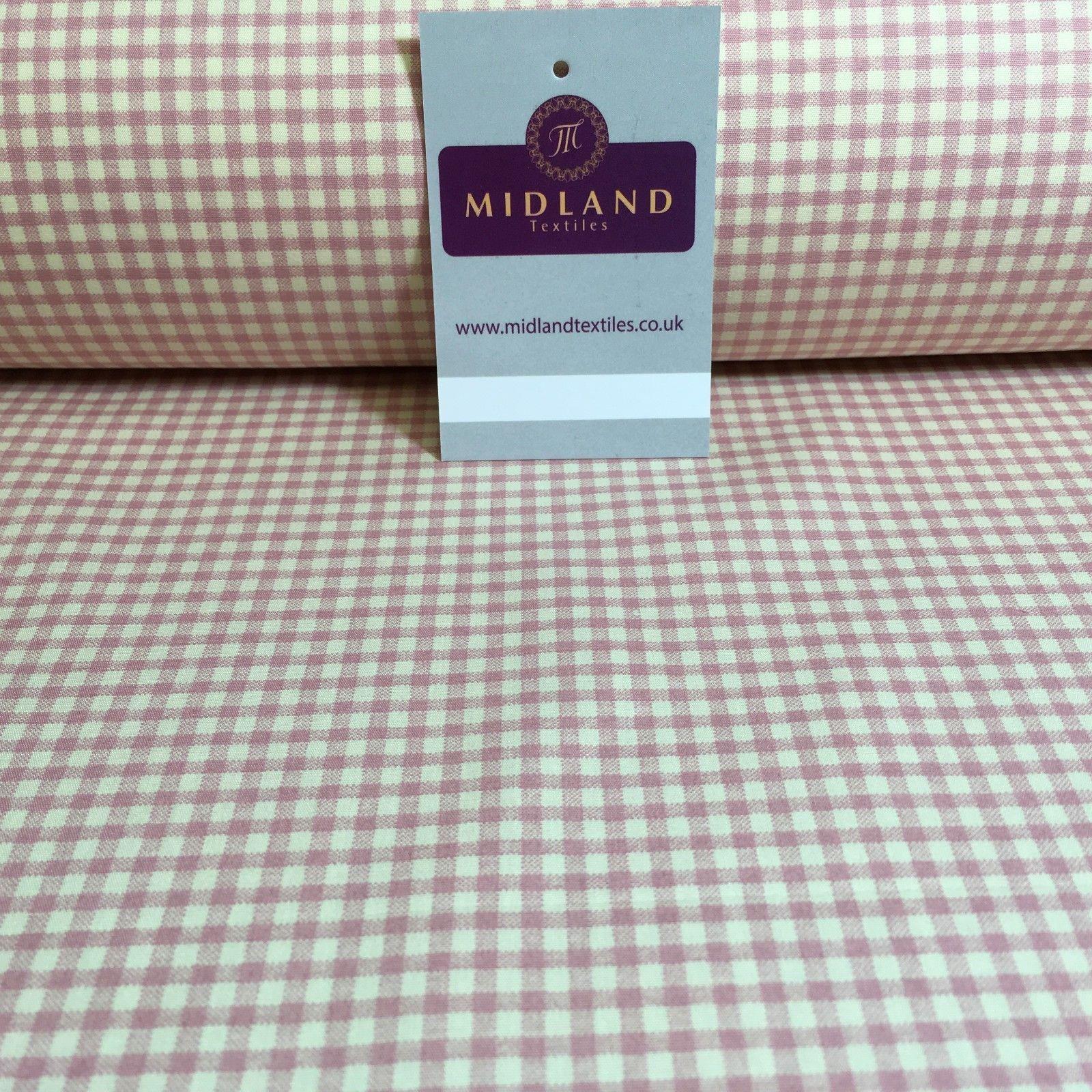 Printed Cotton Poplin Checked Gingham Dress Fabric 44' M758 Mtex