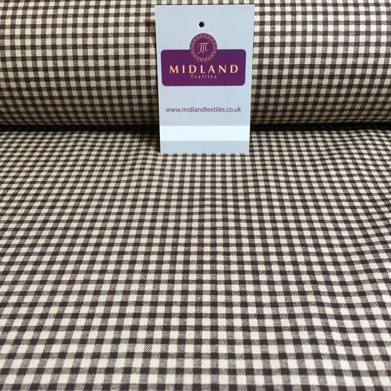 Printed Cotton Poplin Checked Gingham Dress Fabric 44' M758 Mtex