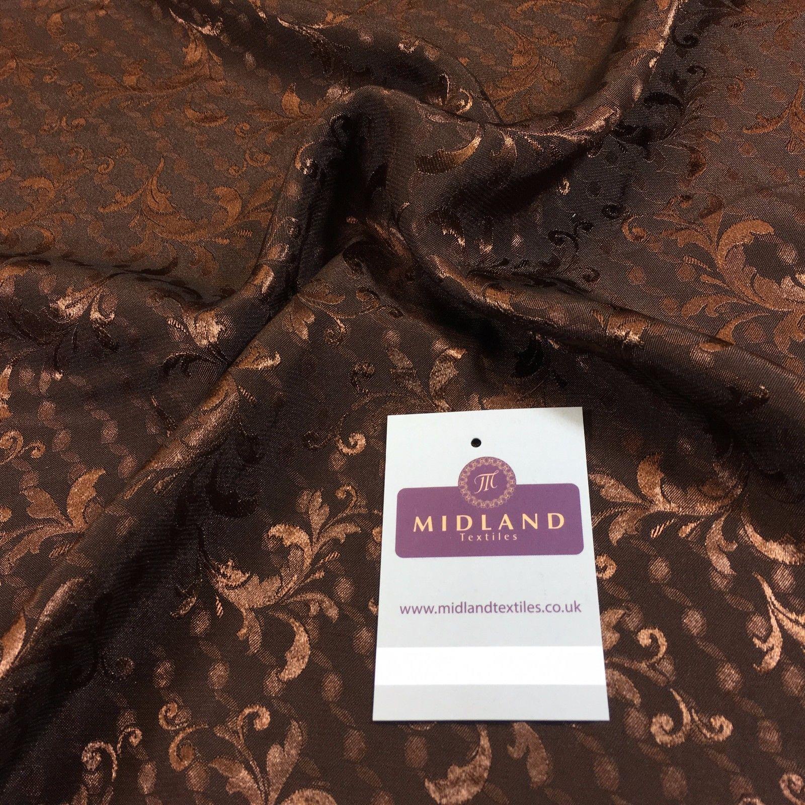 Two Tonal Floral Catonic Satin Jacquard printed Dress fabric 58' Wide M749 Mtex