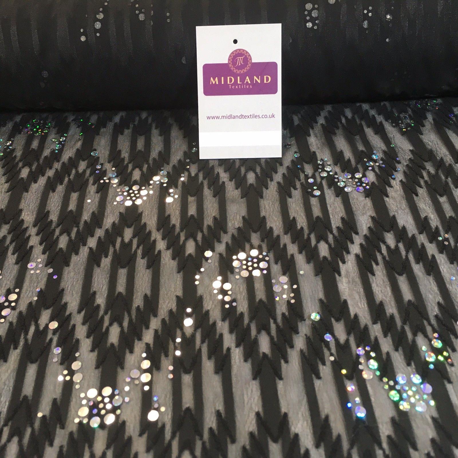 Lightweight Uragiri Chiffon with Hologram sequins fabric 55' M752 Mtex