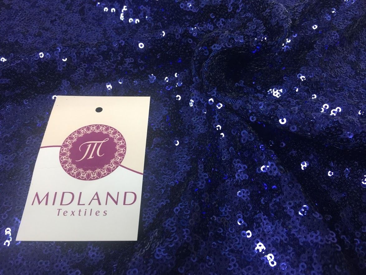 Sensational 3mm Sewn On allover Sequins On Net Fabric 48' Wide Dress Fabric M79 Mtex