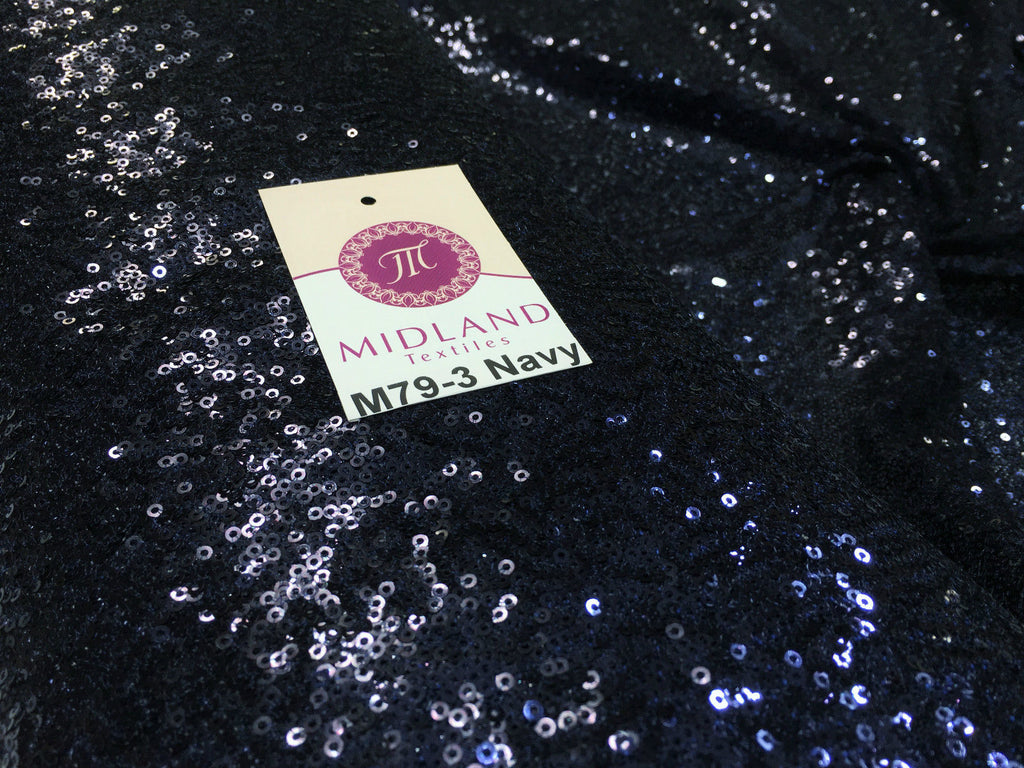 Sensational 3mm Sewn On allover Sequins On Net Fabric 48