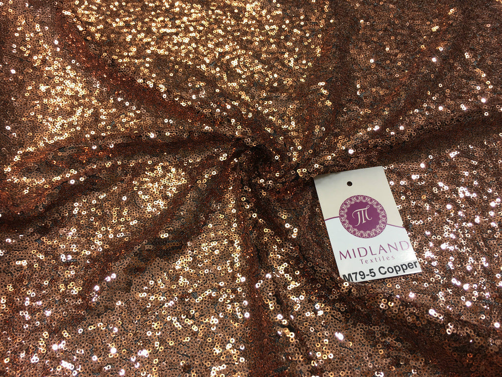 Sensational 3mm Sewn On allover Sequins On Net Fabric 48